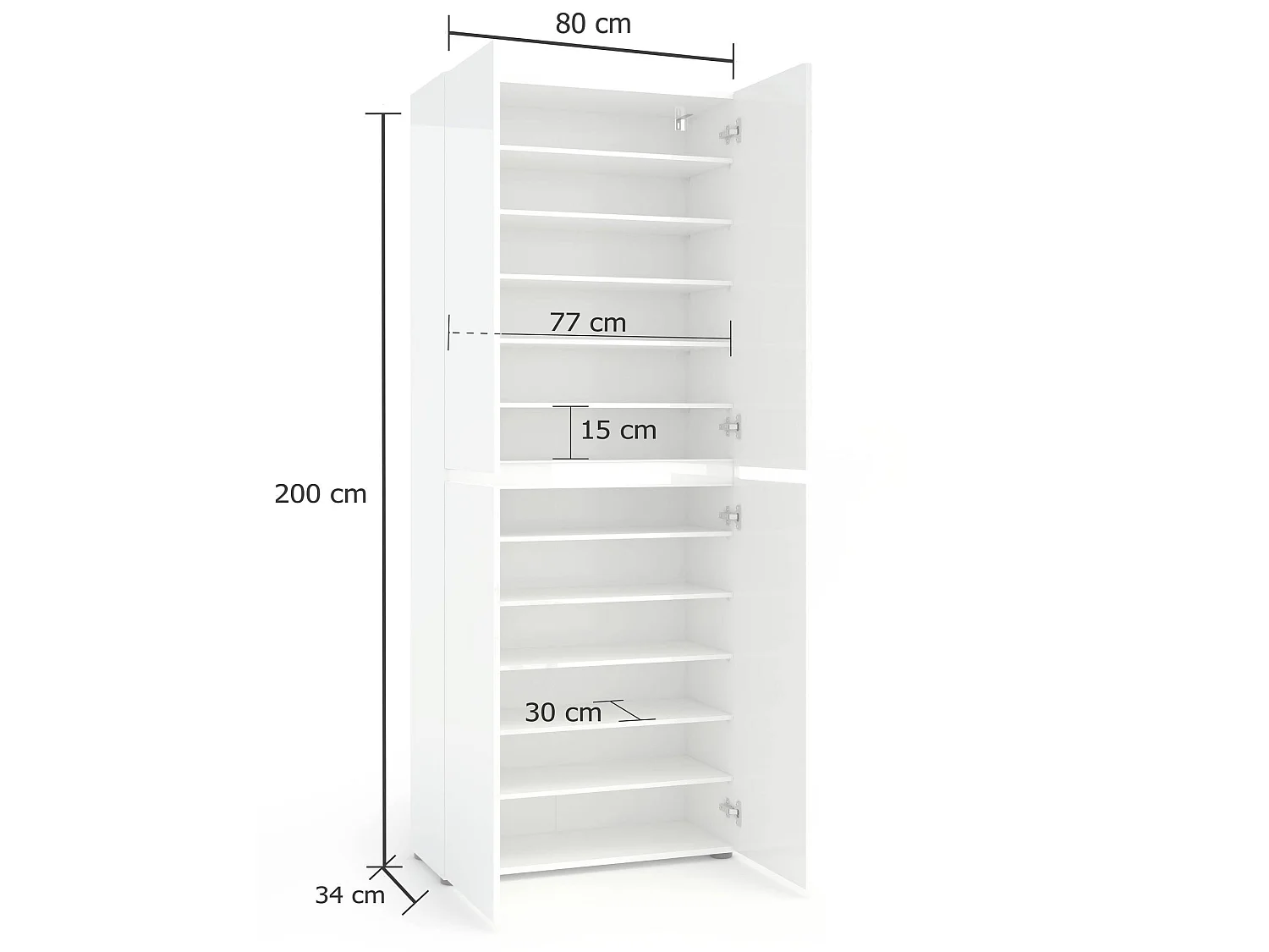 Sapateira Ddumfrie, Sapateira, Armário de entrada multiuso, Armário para calçado, Made in Italy, 80x34h200 cm, Antracite