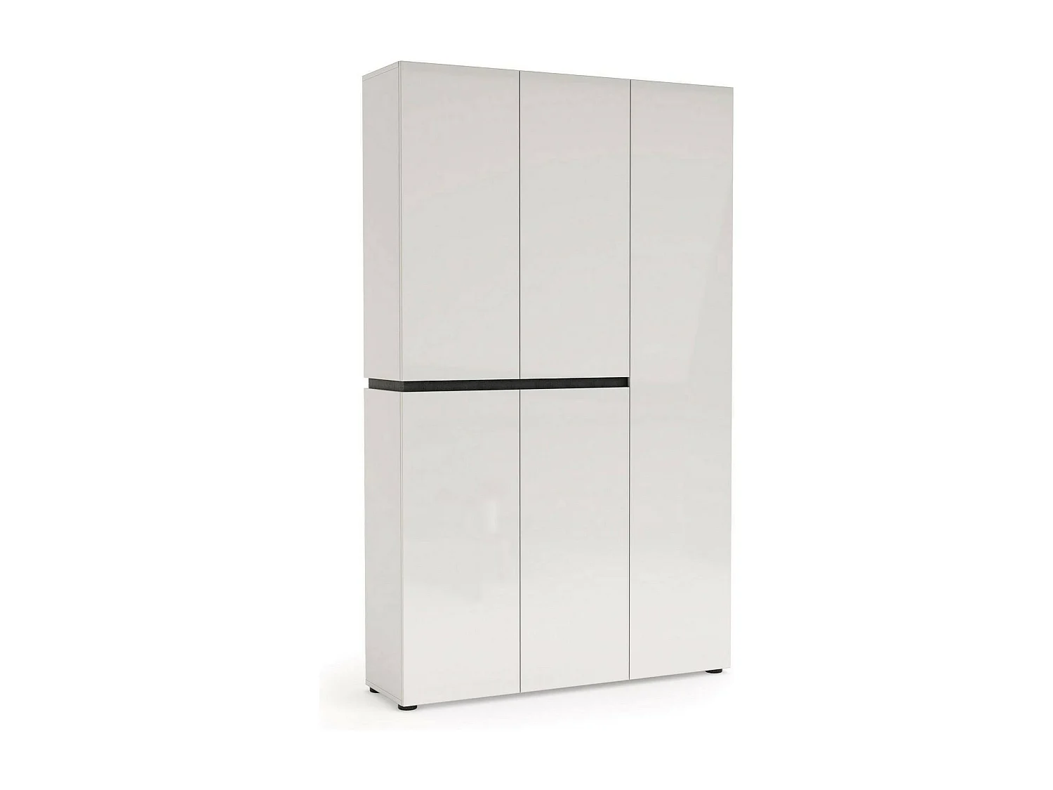 Scarpiera Valletta, 20 Ripiani Made in Italy, 34x120x200h cm Bianco Lucido, Mobile Portascarpe