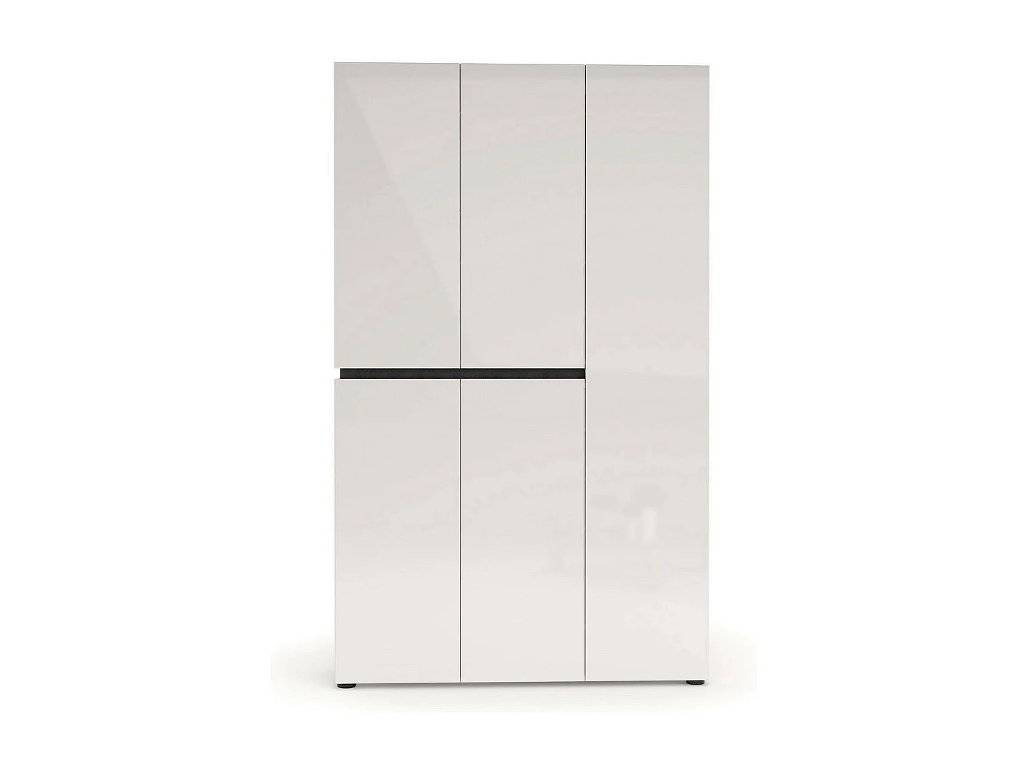 Scarpiera Valletta, 20 Ripiani Made in Italy, 34x120x200h cm Bianco Lucido, Mobile Portascarpe