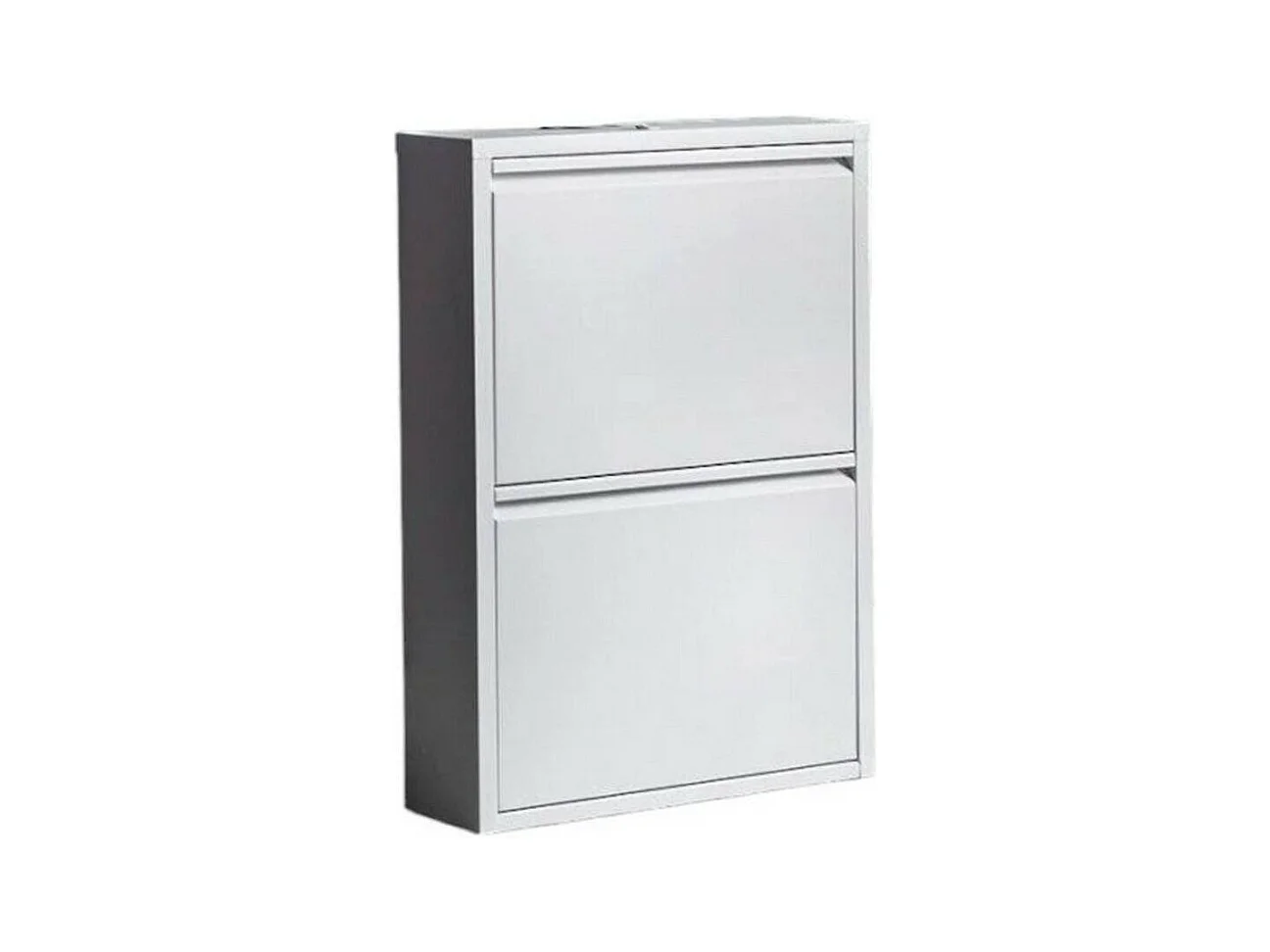 Meuble à chaussures Ezequiel, Meuble à chaussures en métal, Armoire d'entrée polyvalente, Rangement pour chaussures, 50x15h71 cm, Blanc