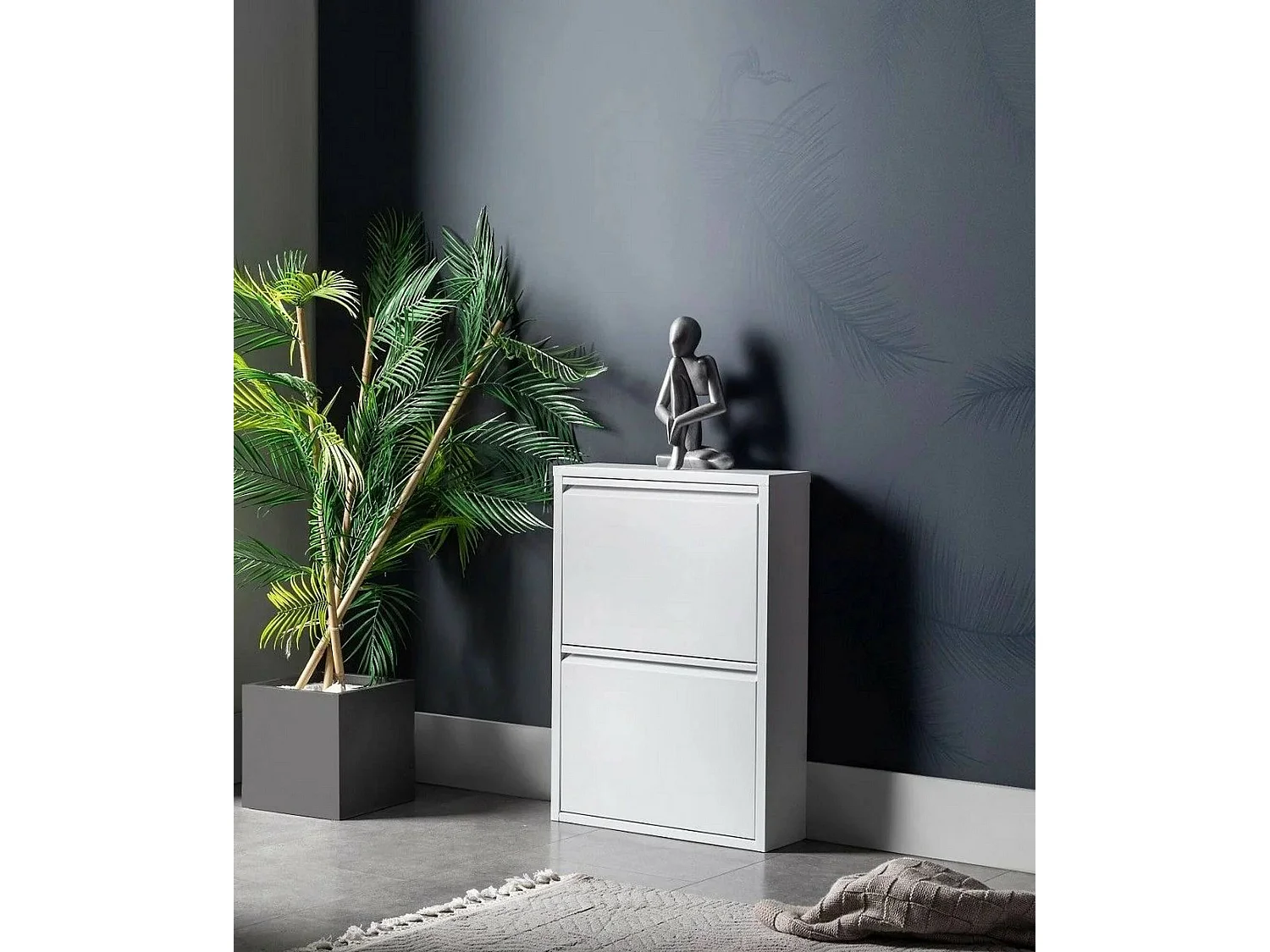 Sapateira Dabadí, Sapateira de metal,Armário de entrada multiusos,Armário para calçado, 50x15h71 cm, Branco