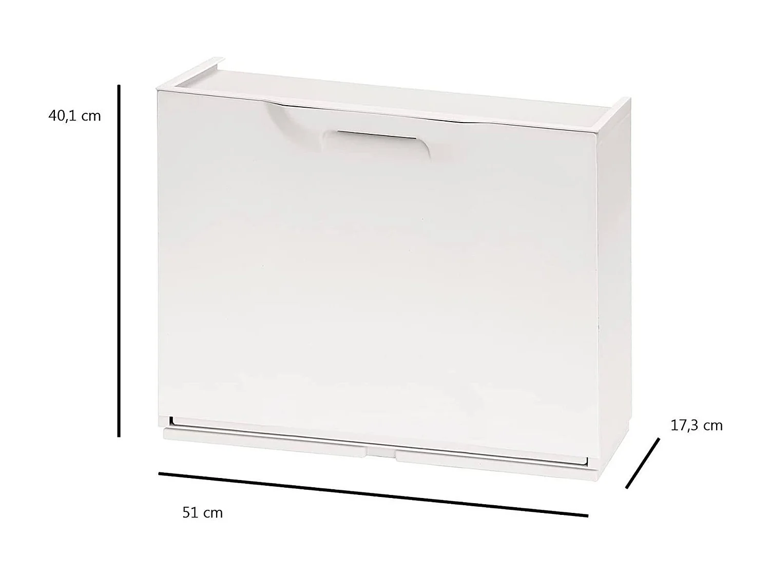Dmora - Scarpiera Avon, 51x17h40 cm, Bianco