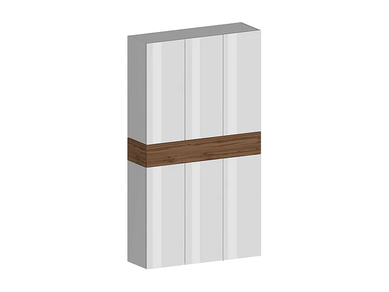 Schuhregal Dcancellier, platzsparendes schuhregal mit 7 türen, multifunktionale eingangsgarderobe, 114 x 38 x 200 cm, weiÃŸ und eiche