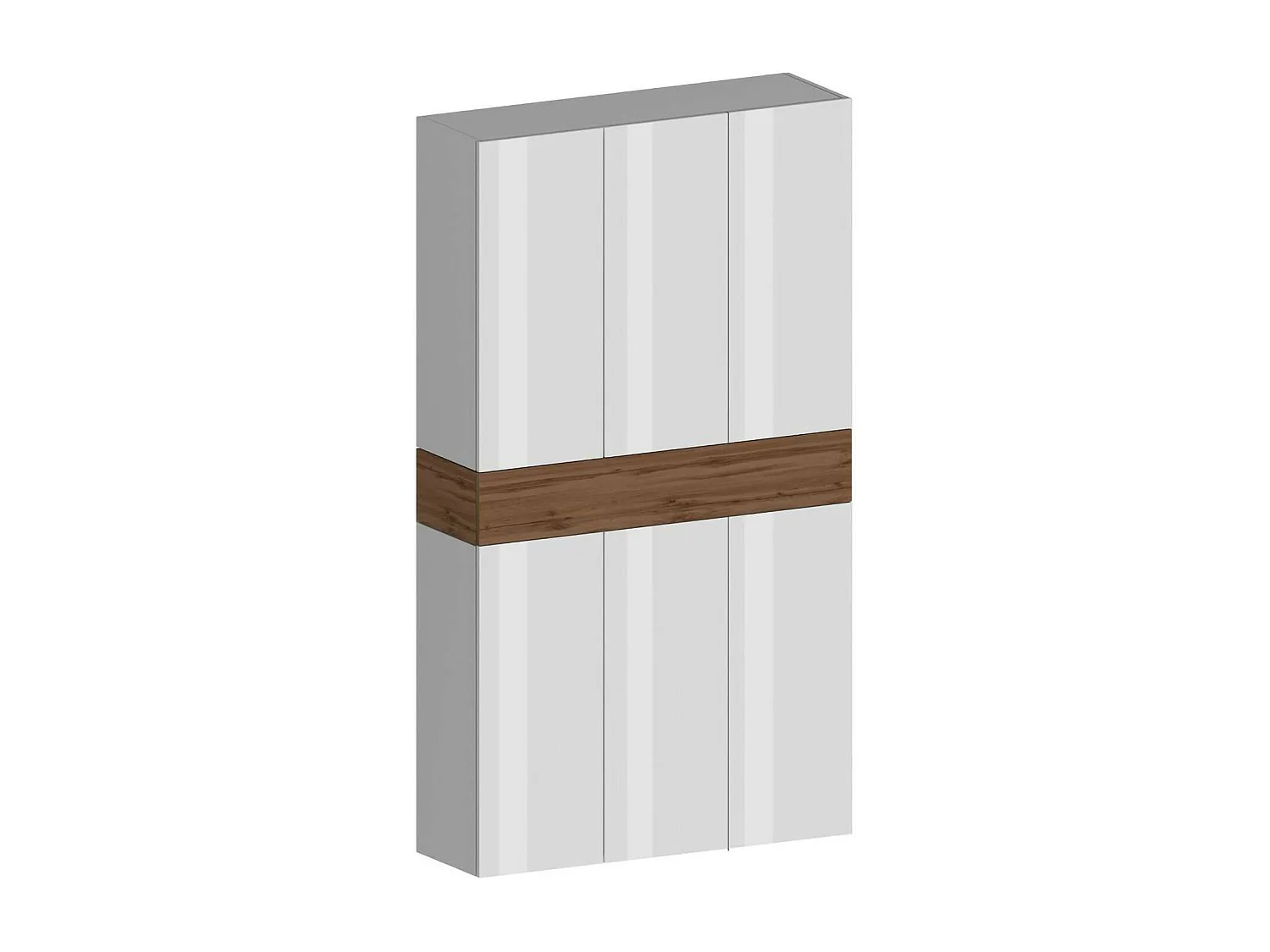 Étagère à chaussures Marzio, étagère à chaussures peu encombrante à 7 portes, armoire d'entrée multifonctionnelle, 114x38h200 cm, blanc et chêne