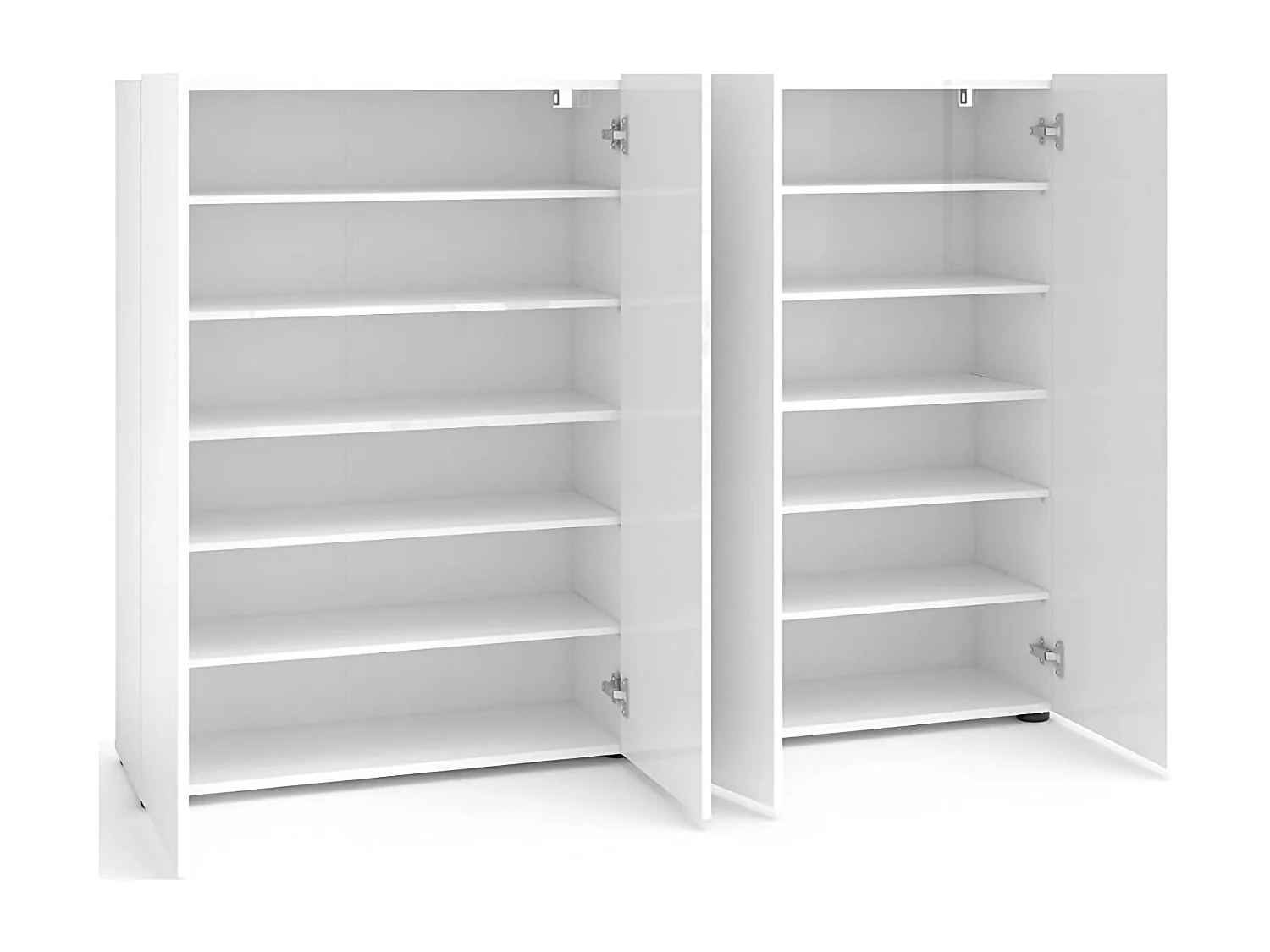 Sapateira Ddilorenz, Sapateira, Armário de entrada multiuso, Armário para calçado, Made in Italy, 160x34h115 cm, Branco brilhante