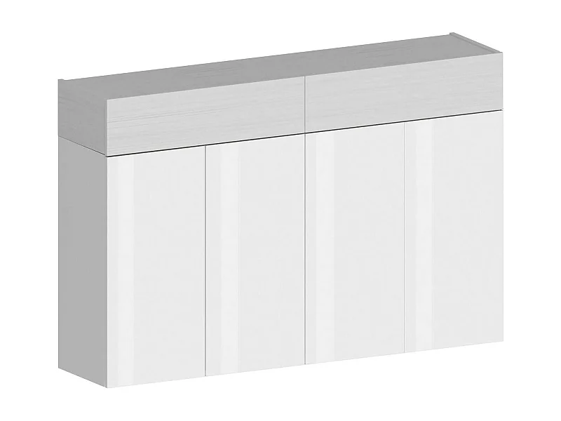 Zapatero Dcandrev, zapatero que ahorra espacio con 6 puertas, armario de entrada multifuncional, 154x38h100 cm, efecto alerce blanco