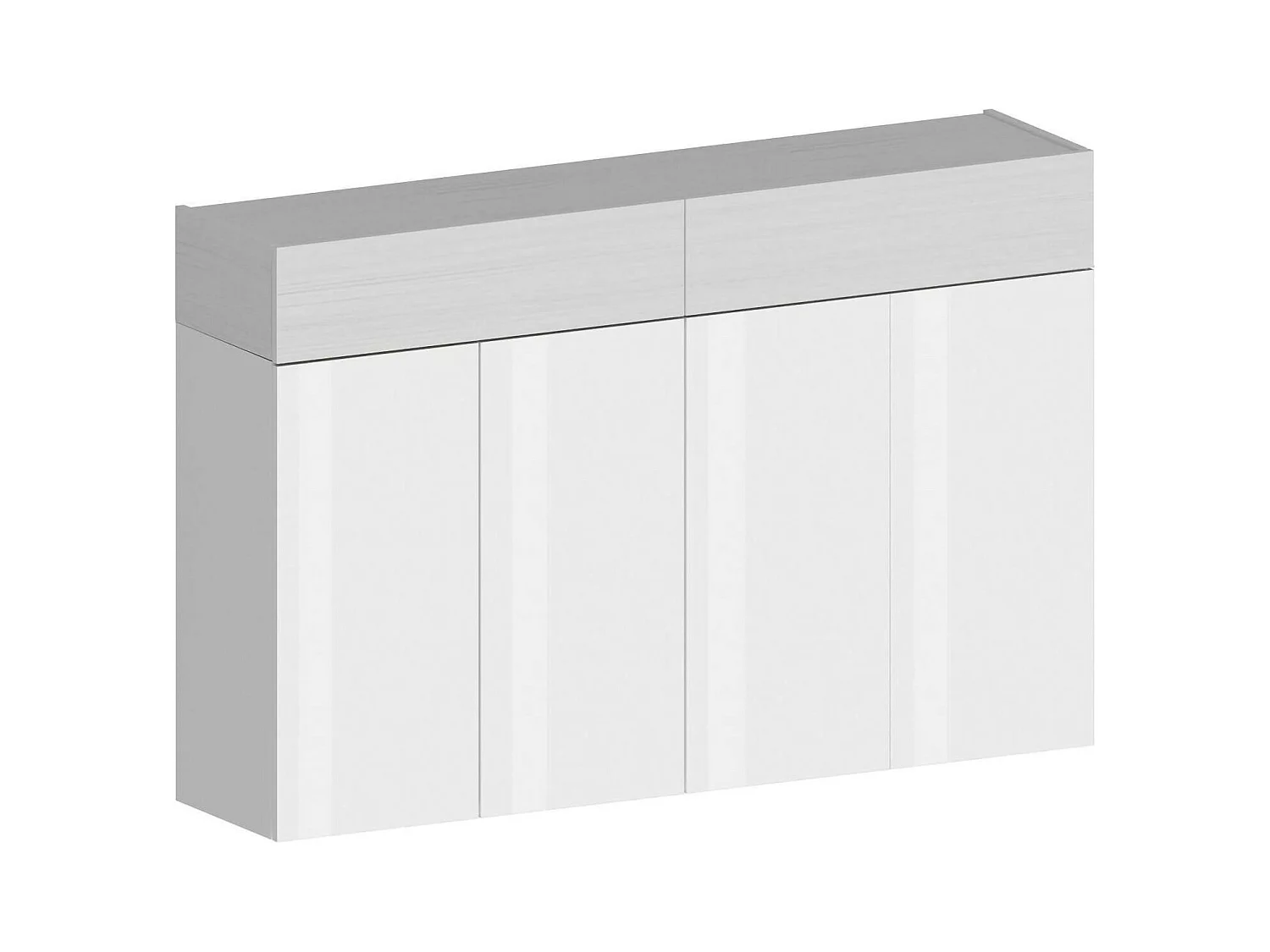 Étagère à chaussures Nadir, meuble à chaussures gain de place 6 portes, armoire d'entrée multifonctionnelle, 154x38h100 cm, effet mélèze blanc