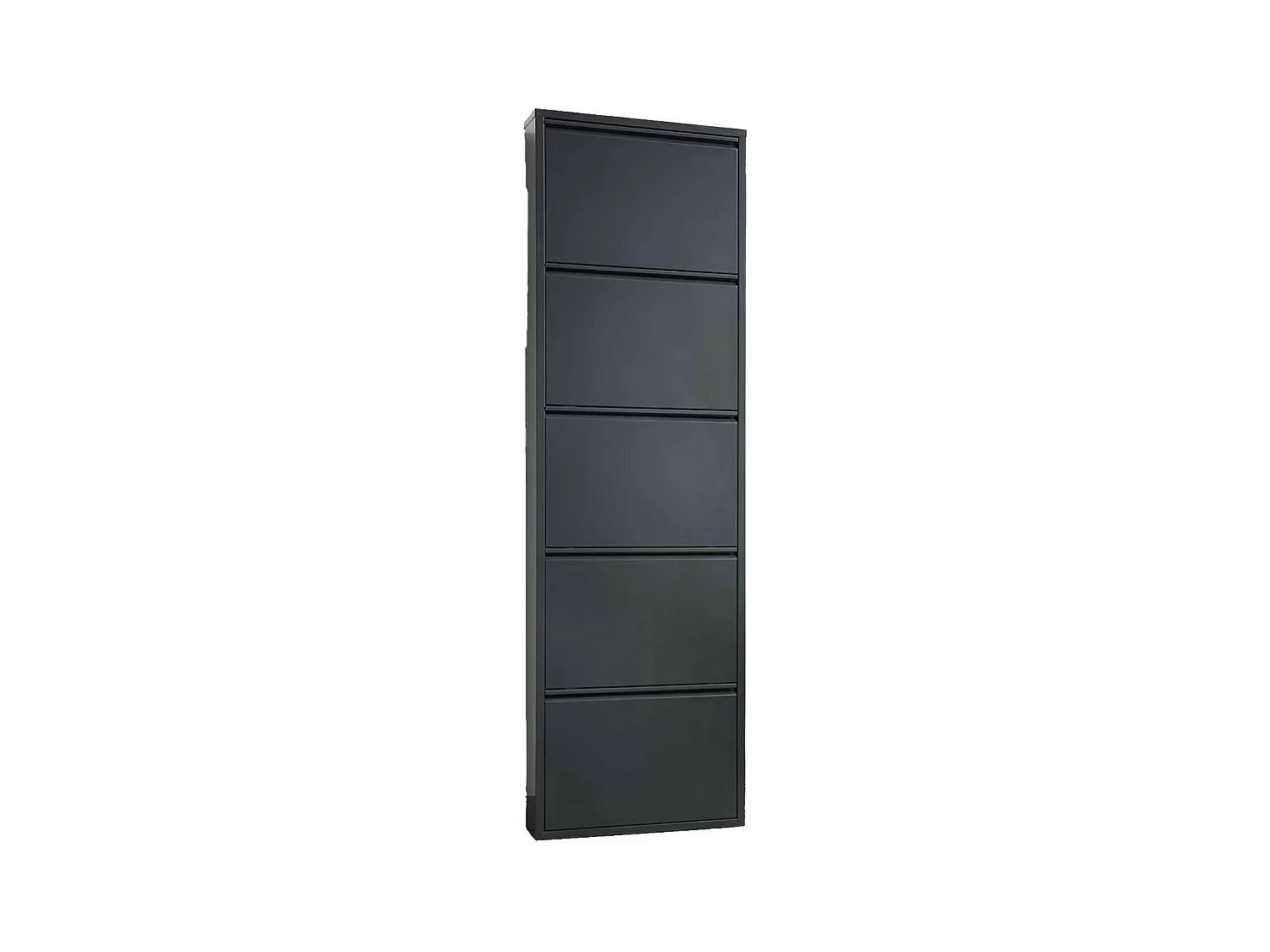 Meuble à chaussures Isidro, Meuble à chaussures en métal, Armoire d'entrée polyvalente, Rangement pour chaussures, 50x15h172 cm, Noir