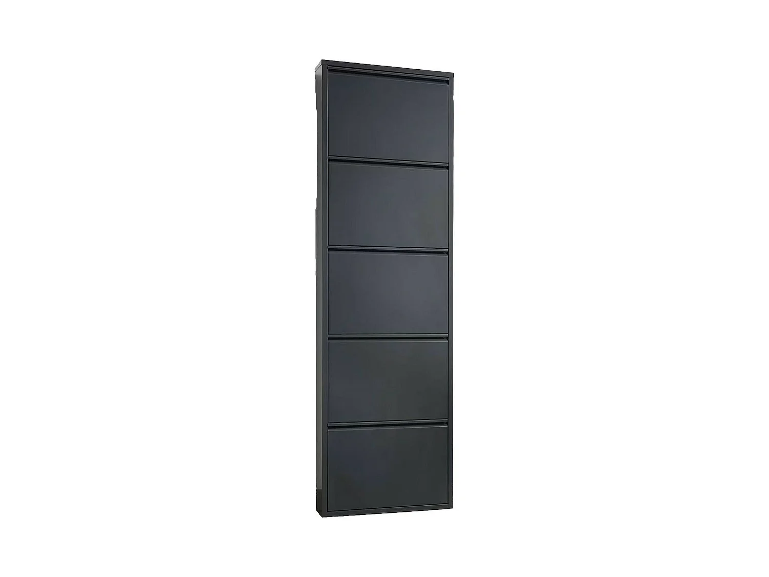 Meuble à chaussures Isidro, Meuble à chaussures en métal, Armoire d'entrée polyvalente, Rangement pour chaussures, 50x15h172 cm, Noir