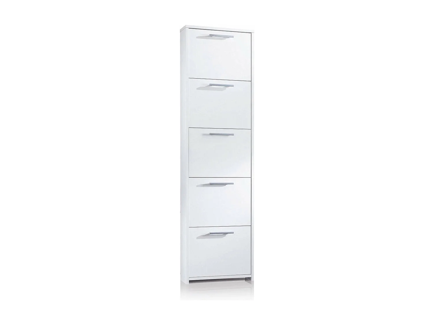 Sapateira Dafne, Móvel de entrada multiuso com 5 portas, Sapateira moderna com prateleiras, 100% Fabricado na Itália, 50x18h178 cm, Branco