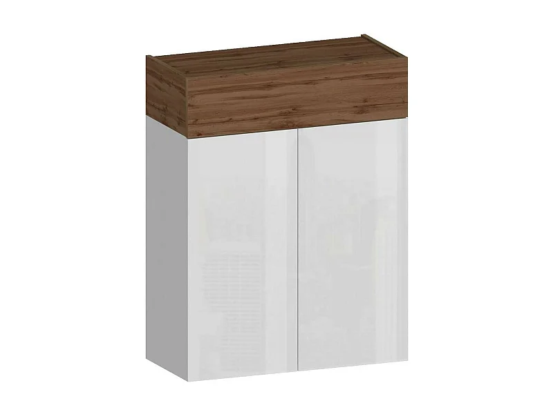 Sapateira Oliviero, Sapateira com 3 portas,Armário de entrada multifuncional, 76x38h100 cm, Branco e Carvalho