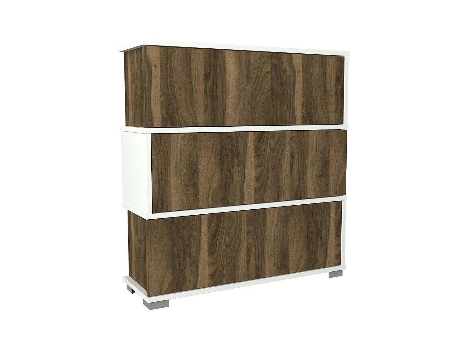 Dmora - Scarpiera Astrubale, 90x30h93 cm, Bianco e Noce