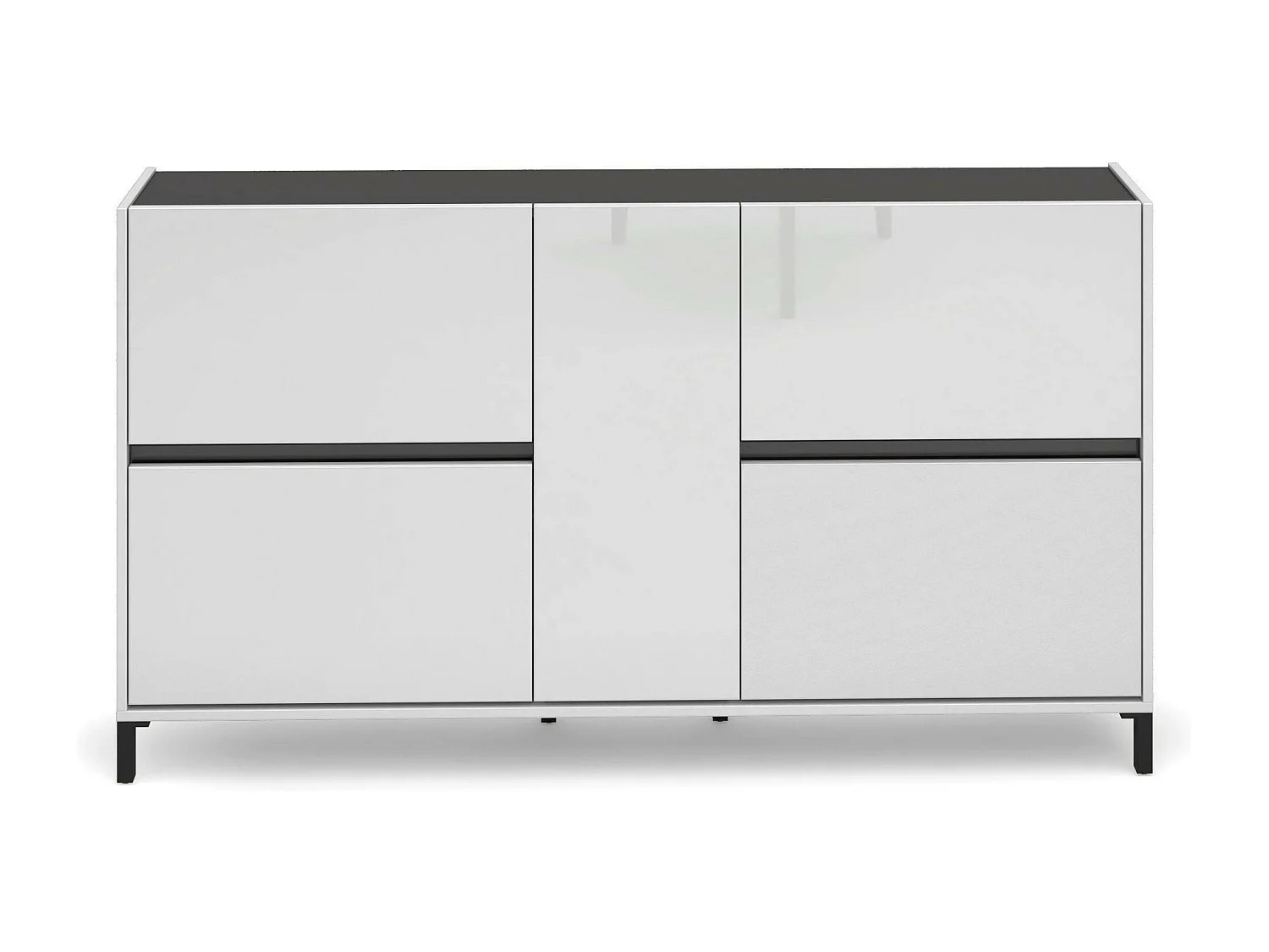 Schuhschrank Darnautovi, Schuhregal, Mehrzweck-Eingangsgarderobe, Möbel für Schuhe, Made in Italy, 169x25h94 cm, Glänzendes WeiÃŸ