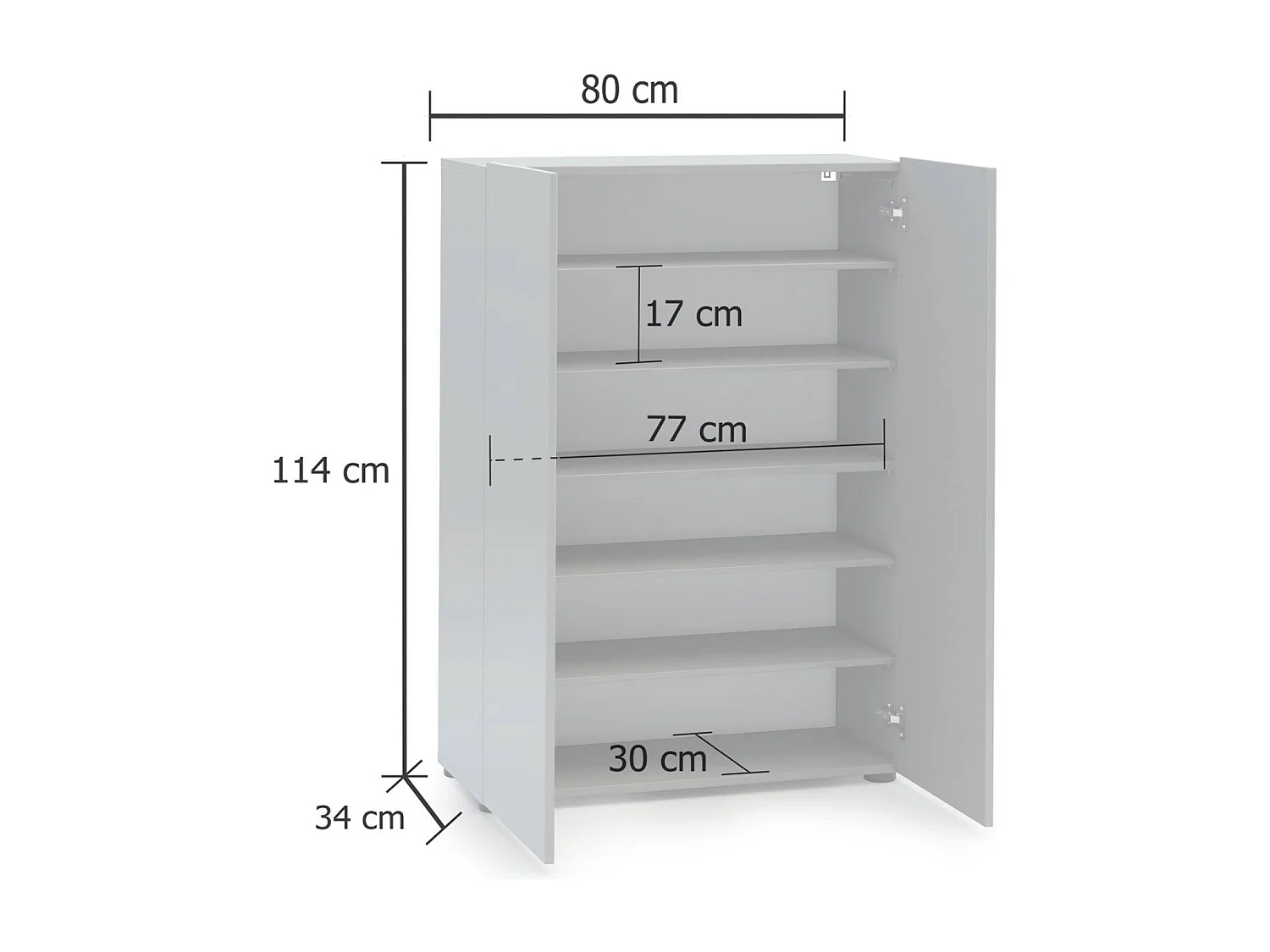Ddimolfett Schoenenkast, Schoenenkast, Multifunctionele Entreekast, Schoeiselkast, Gemaakt in Italië, 80x34h115 cm, Grijs