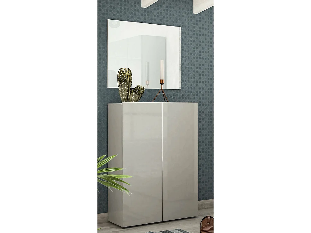 Meuble à chaussures Witbank, Meuble à chaussures, Armoire d'entrée polyvalente, Rangement pour chaussures, Made in Italy, 80x34h115 cm, Gris