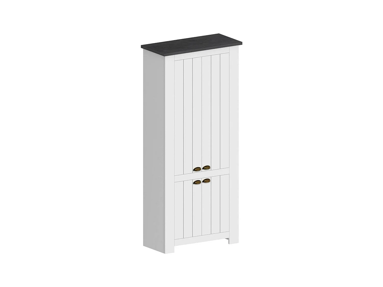 Dmora - Scarpiera Shirley, 84x42h200 cm, Bianco e Ardesia