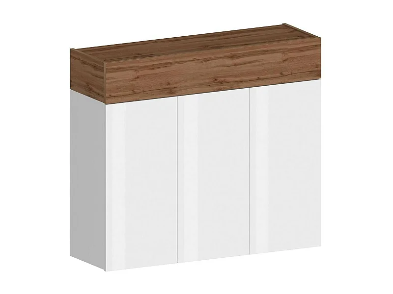 Dcanestrell Schoenenrek, 4-deurs Ruimtebesparend Schoenenrek, Multifunctionele Entree Garderobe, 114x38h100 cm, Wit en Eiken