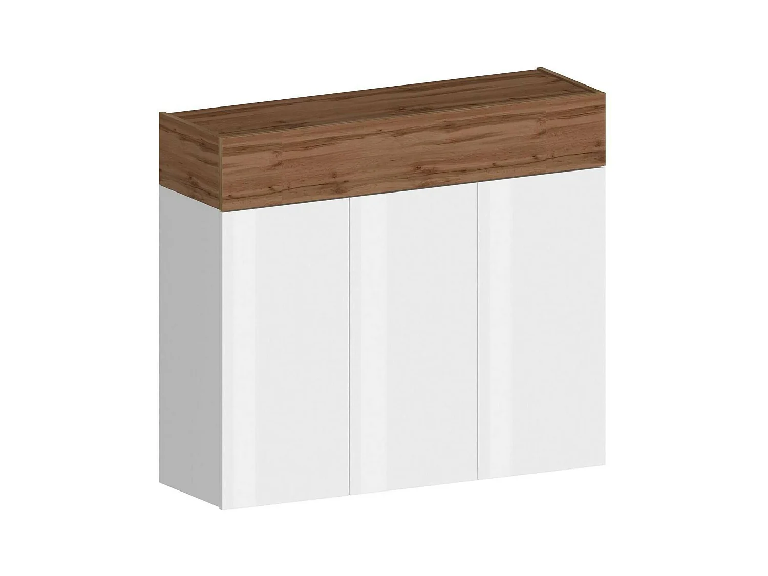 Étagère à chaussures Nick, étagère à chaussures peu encombrante à 4 portes, armoire d'entrée multifonctionnelle, 114x38h100 cm, blanc et chêne