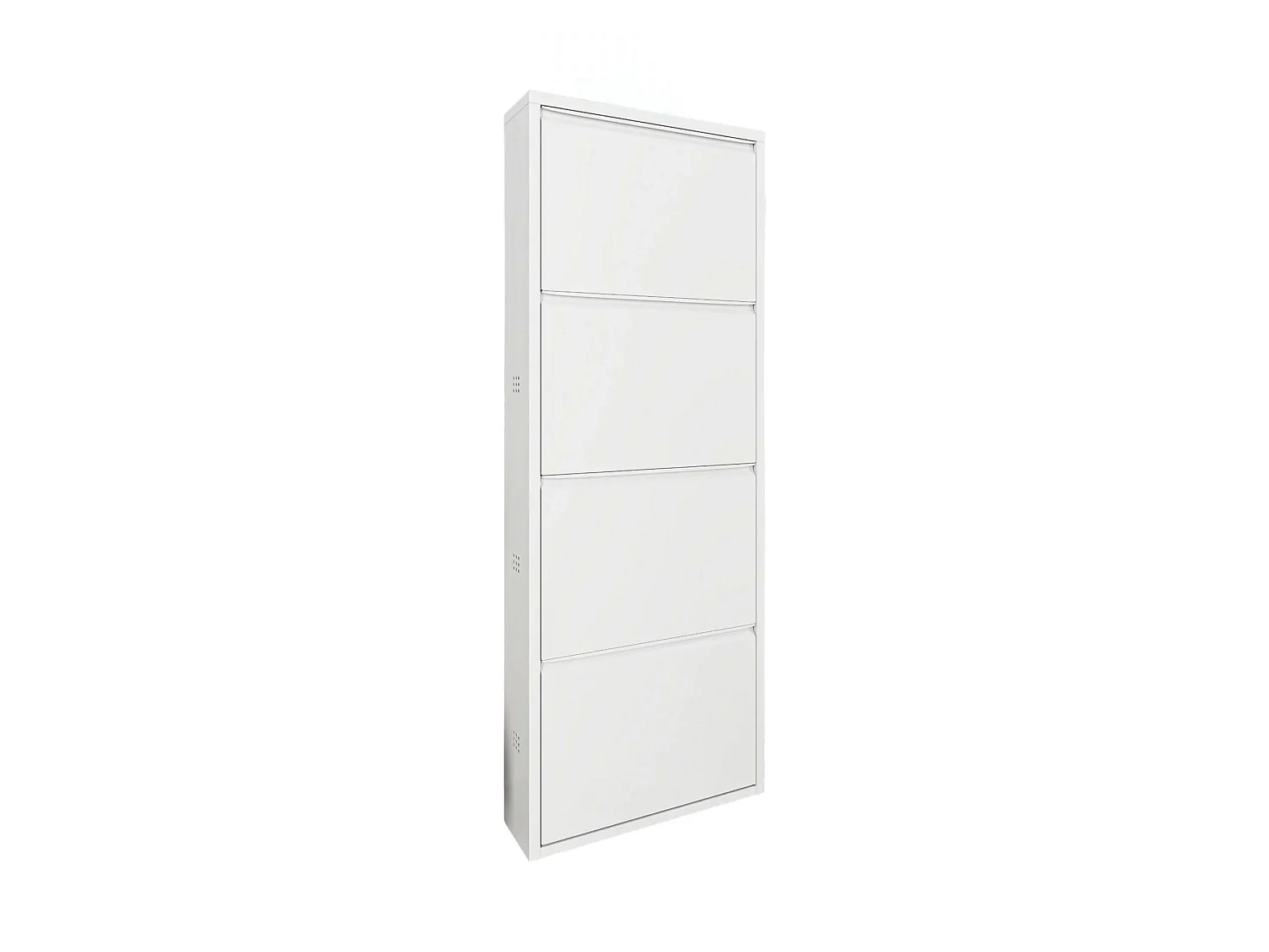 Meuble à chaussures Gonzalo, Meuble à chaussures en métal, Armoire d'entrée polyvalente, Rangement pour chaussures, 50x15h138 cm, Blanc