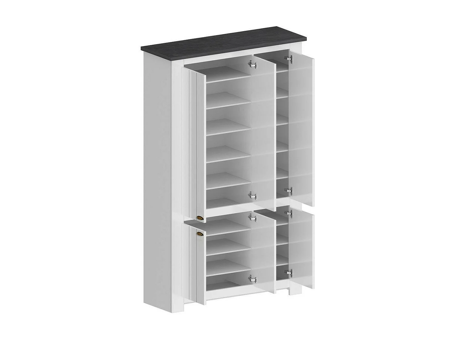 Sapateira Dchristense, Sapateira com 6 portas que economiza espaço, Armário de entrada multifuncional, 114x42h200 cm, Branco e Ardósia