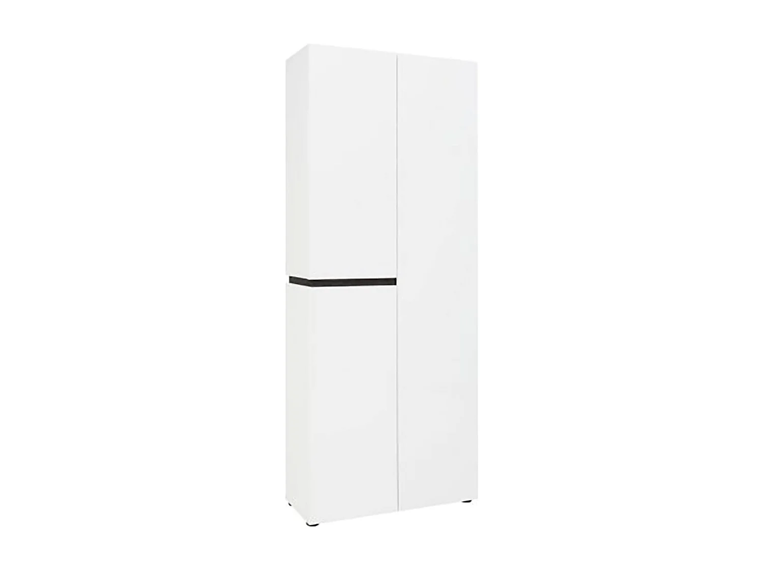 Meuble à chaussures Baiso, 42 paires, fabriqué en Italie, 80x34x200h cm, blanc brillant, 10 étagères, 3 portes