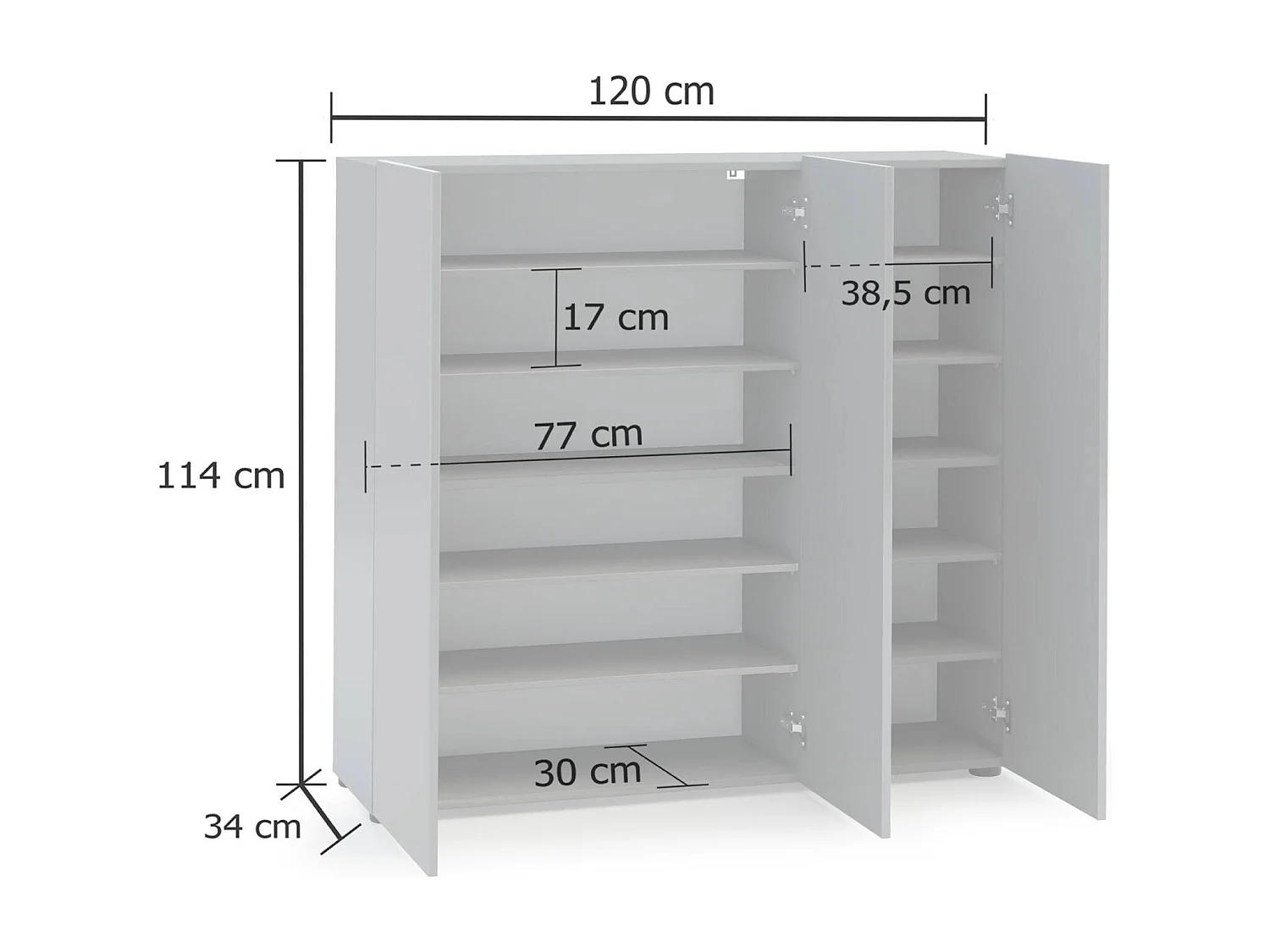 Sapateira Ddickman, Sapateira, Armário de entrada multiuso, Armário para calçado, Made in Italy, 120x34h115 cm, Cinza