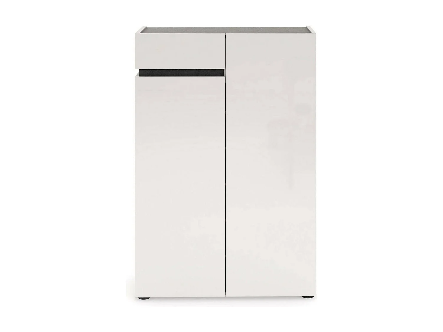 Scarpiera Badolato, un Cassetto Made in Italy, 34x80x115h cm Bianco Lucido, Mobile Portascarpe