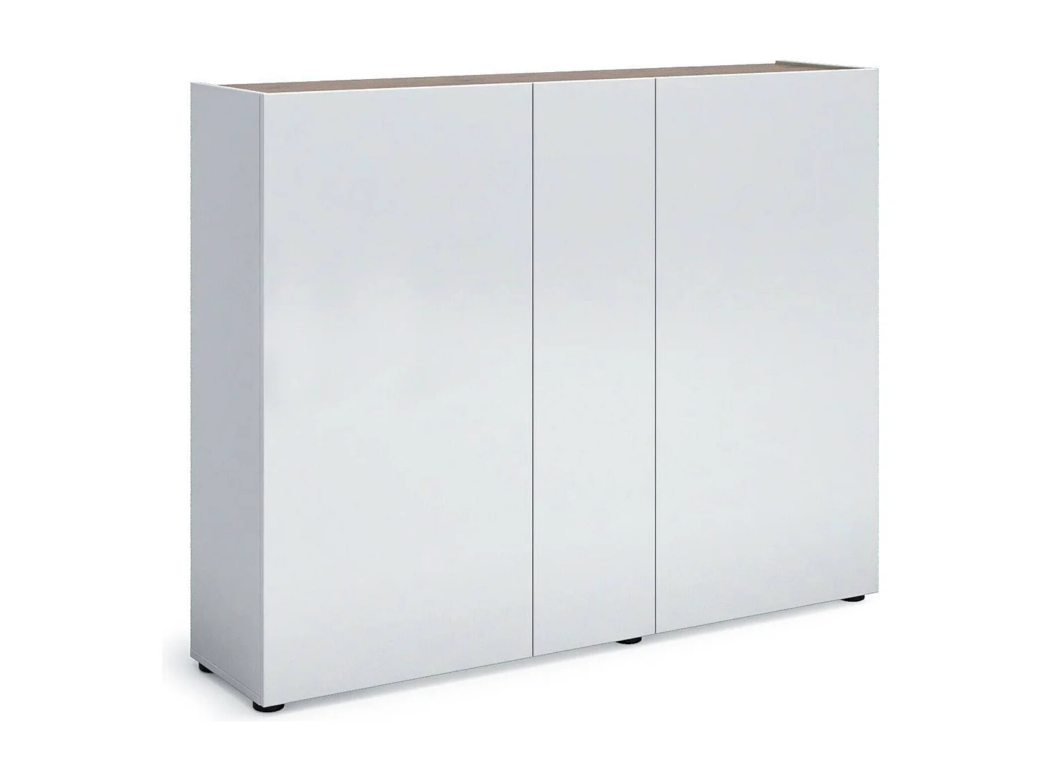 Meuble à chaussures Letaba, Meuble à chaussures, Armoire d'entrée polyvalente, Rangement pour chaussures, Made in Italy, 145x35h115 cm, Blanc brillant et chêne