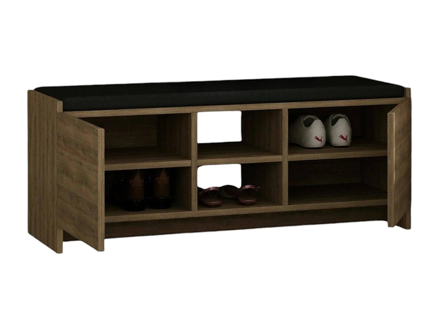 Scarpiera Axar, un Ripiano, 37x110x43h cm Marrone Rovere, Mobile Portascarpe