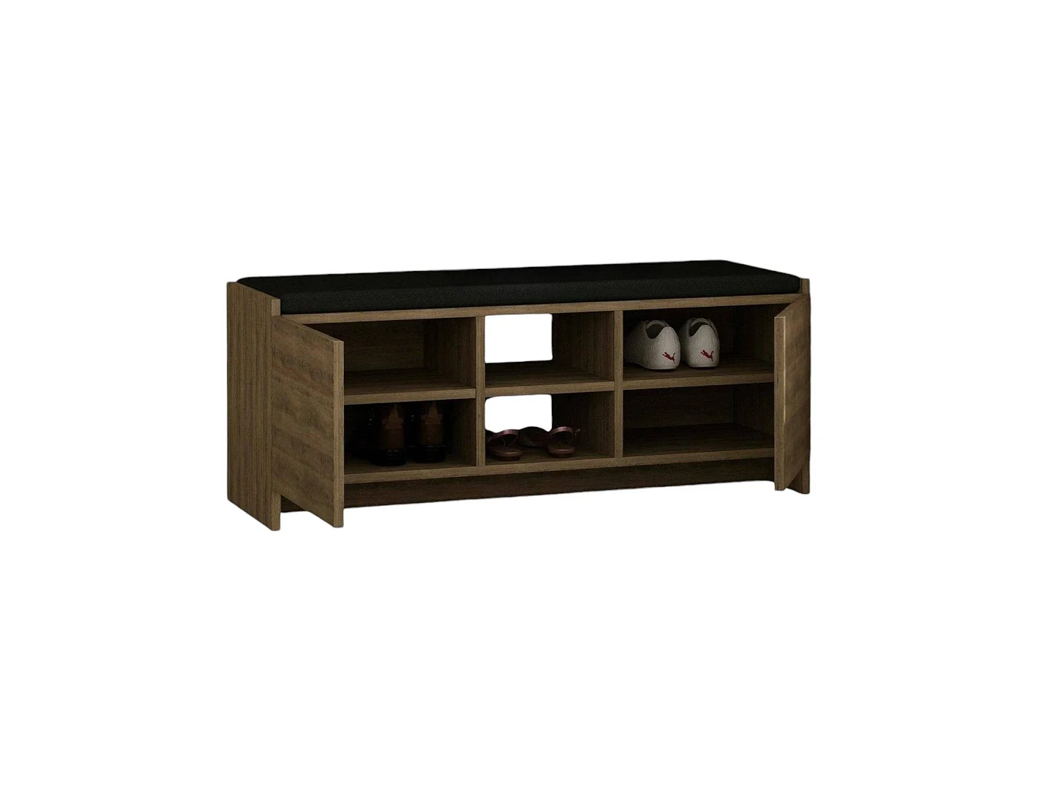 Scarpiera Axar, un Ripiano, 37x110x43h cm Marrone Rovere, Mobile Portascarpe