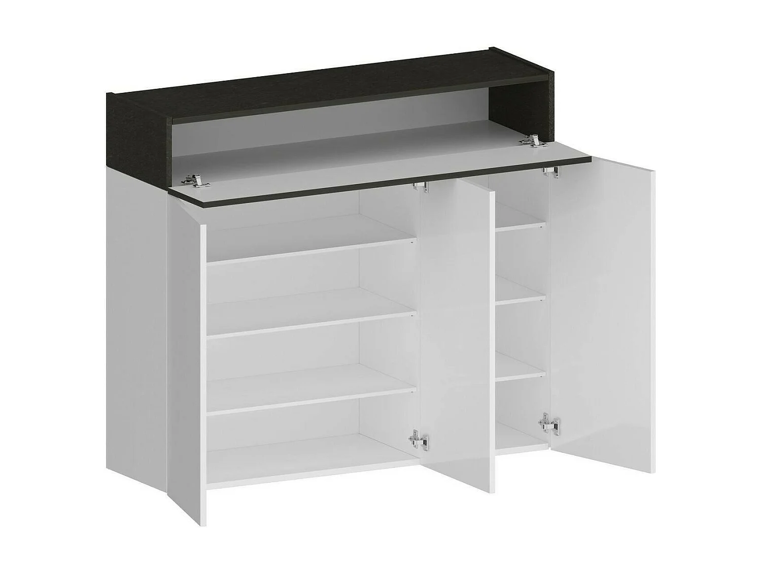 Schuhregal Dcanestrell, platzsparendes schuhregal mit 4 türen, multifunktionale eingangsgarderobe, 114 x 38 x 100 cm, WeiÃŸ und Schiefer