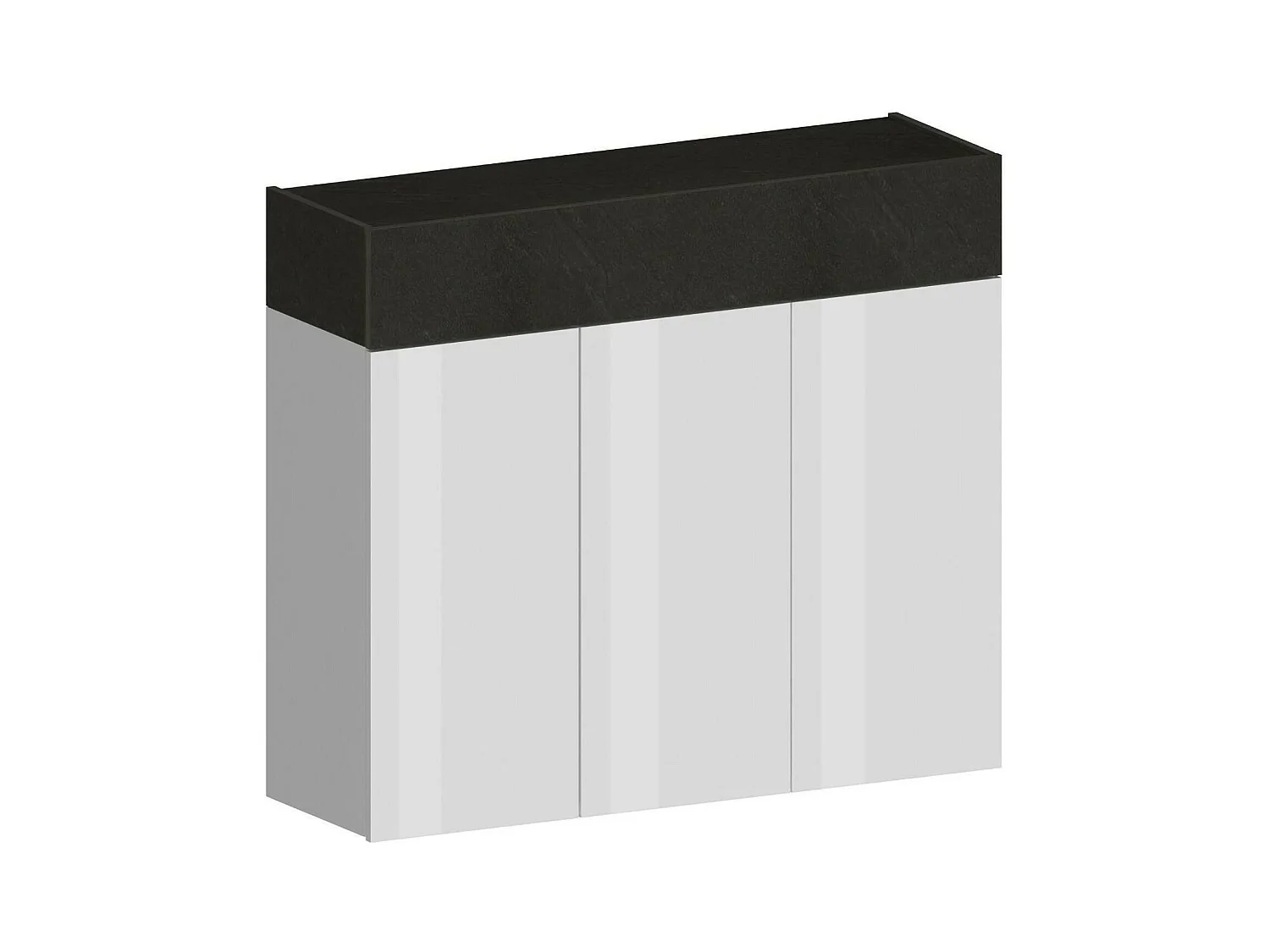 Étagère à chaussures Nick, étagère à chaussures peu encombrante à 4 portes, armoire d'entrée multifonctionnelle, 114x38h100 cm, Blanc et Ardoise