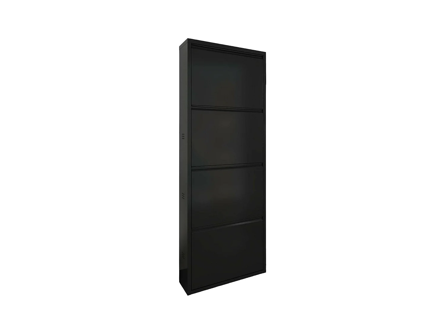 Meuble à chaussures Gonzalo, Meuble à chaussures en métal, Armoire d'entrée polyvalente, Rangement pour chaussures, 50x15h138 cm, Noir
