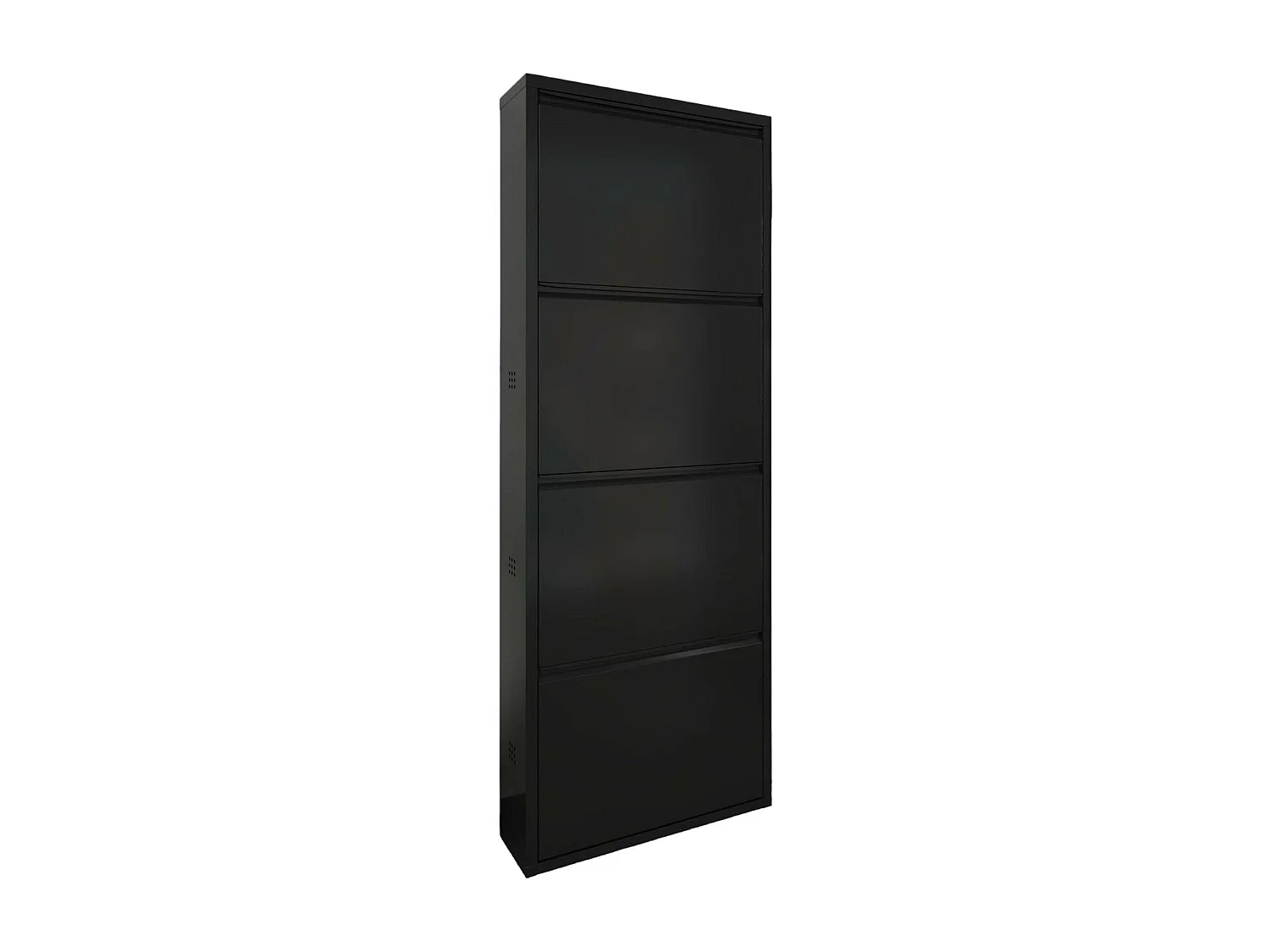 Meuble à chaussures Gonzalo, Meuble à chaussures en métal, Armoire d'entrée polyvalente, Rangement pour chaussures, 50x15h138 cm, Noir