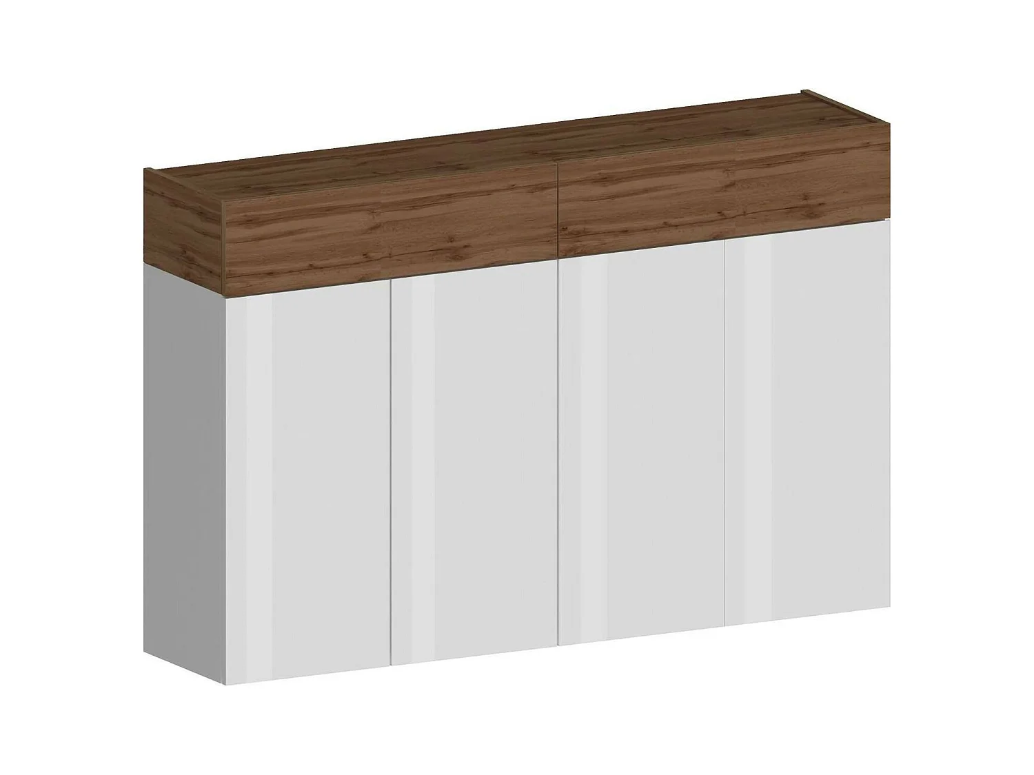 Étagère à chaussures Nadir, étagère à chaussures peu encombrante à 6 portes, armoire d'entrée multifonctionnelle, 154x38h100 cm, blanc et chêne