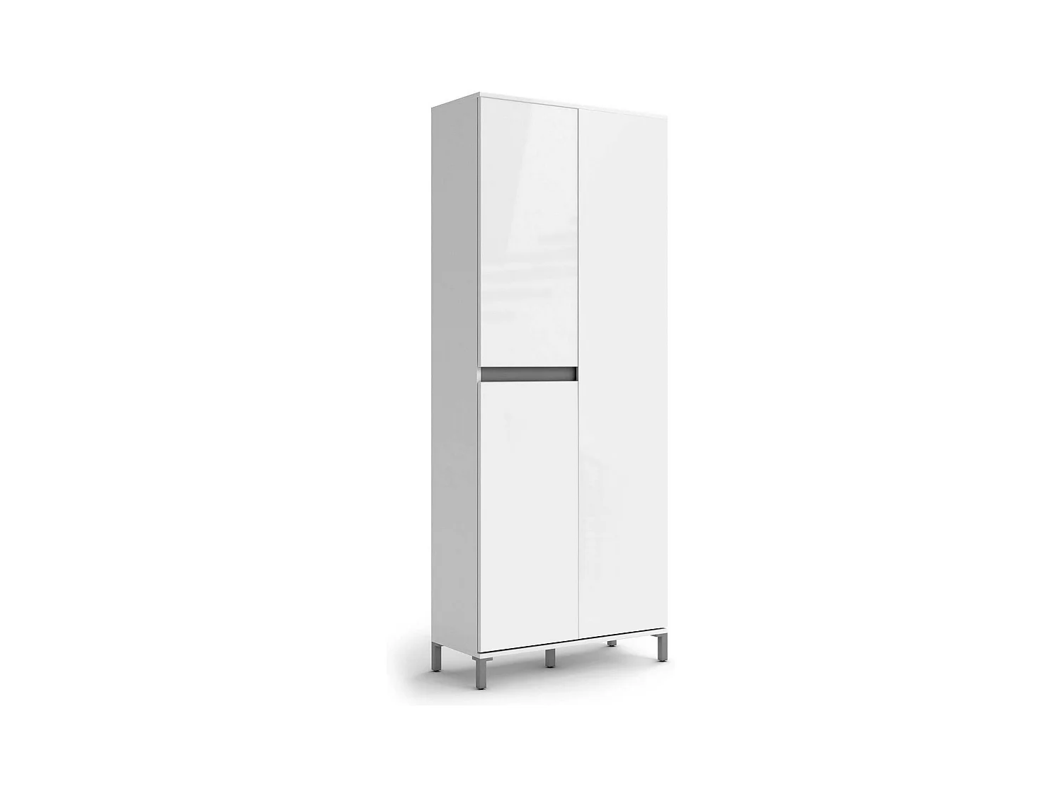 Dcalhanogl schoenenrek, schoenenrek, multifunctionele entreekast, schoenenmeubel, Made in Italy, 81x34h200 cm, glanzend wit en antraciet