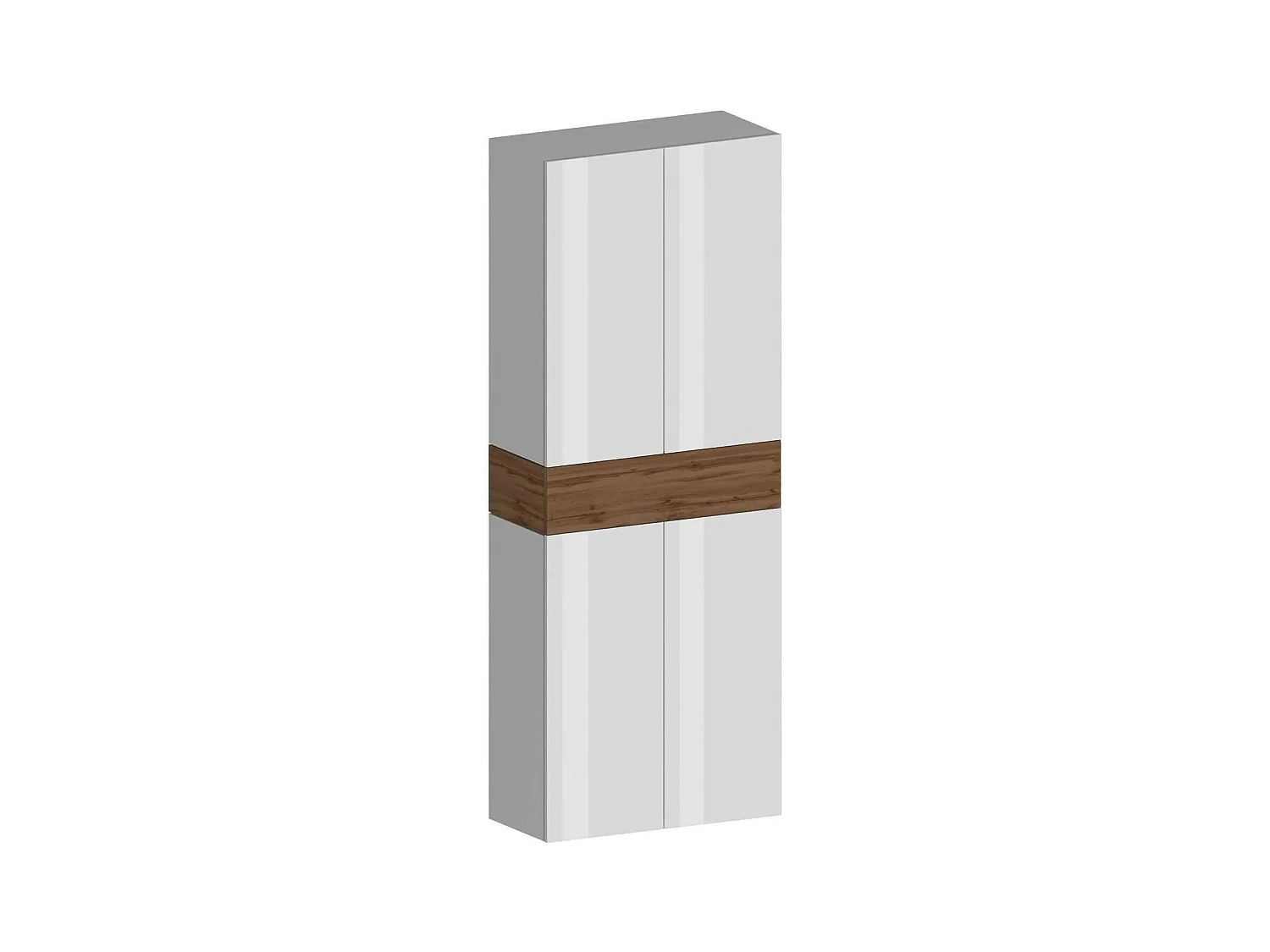 Étagère à chaussures Moris, étagère à chaussures peu encombrante à 5 portes, armoire d'entrée multifonctionnelle, 76x38h200 cm, blanc et chêne