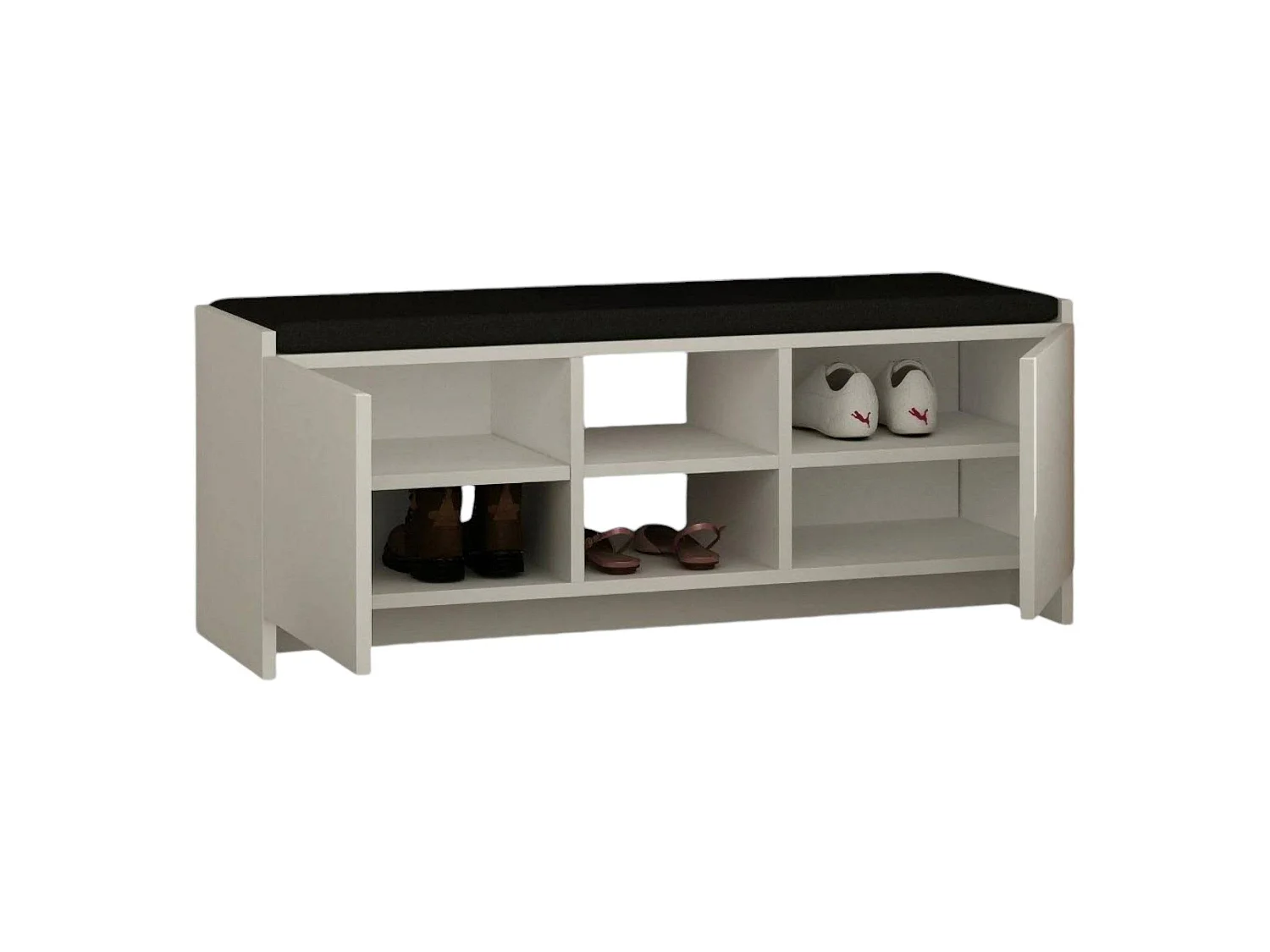 Scarpiera Axar, un Ripiano, 37x110x43h cm Bianco, Mobile Portascarpe