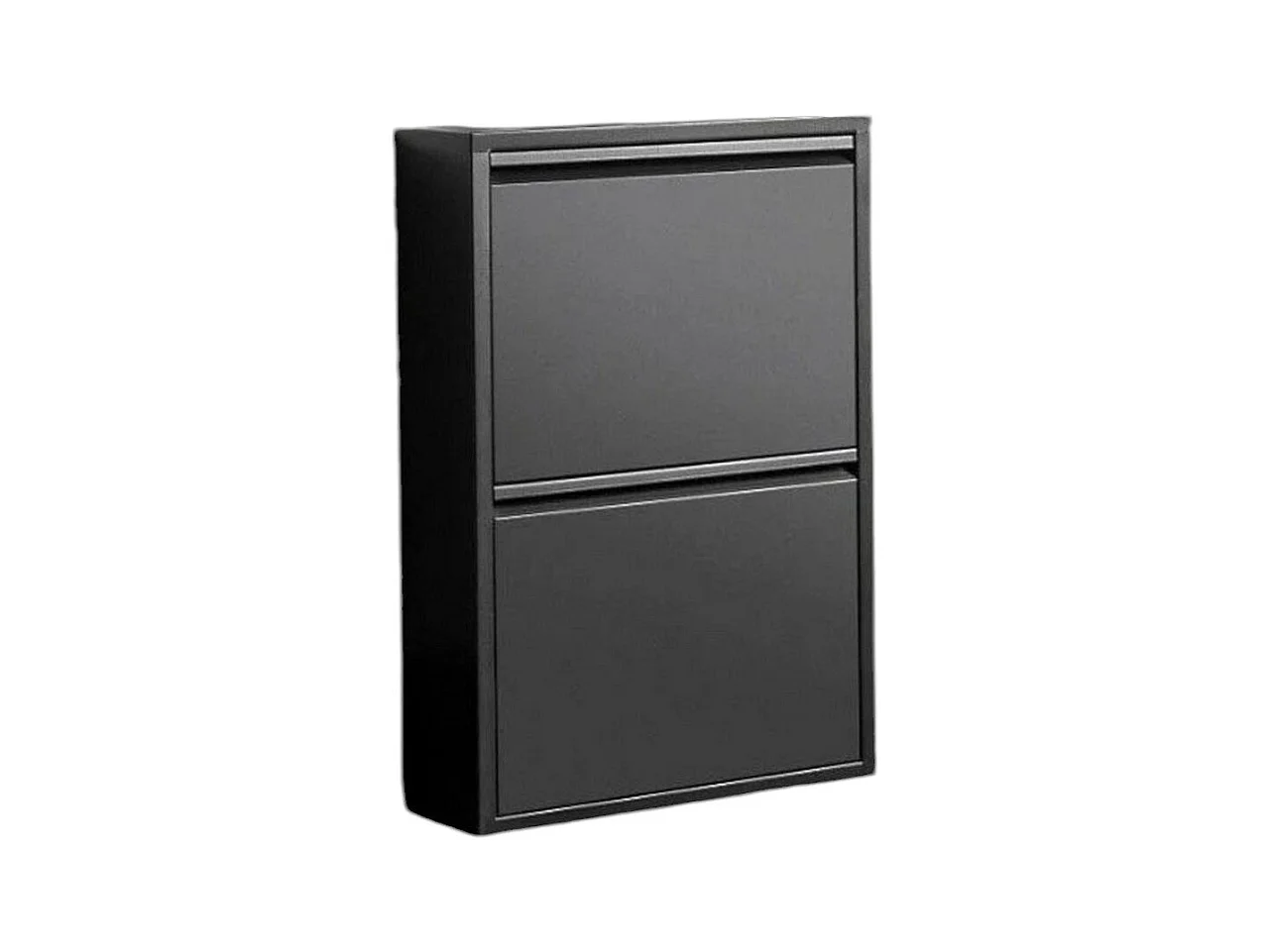 Meuble à chaussures Ezequiel, Meuble à chaussures en métal, Armoire d'entrée polyvalente, Rangement pour chaussures, 50x15h71 cm, Noir