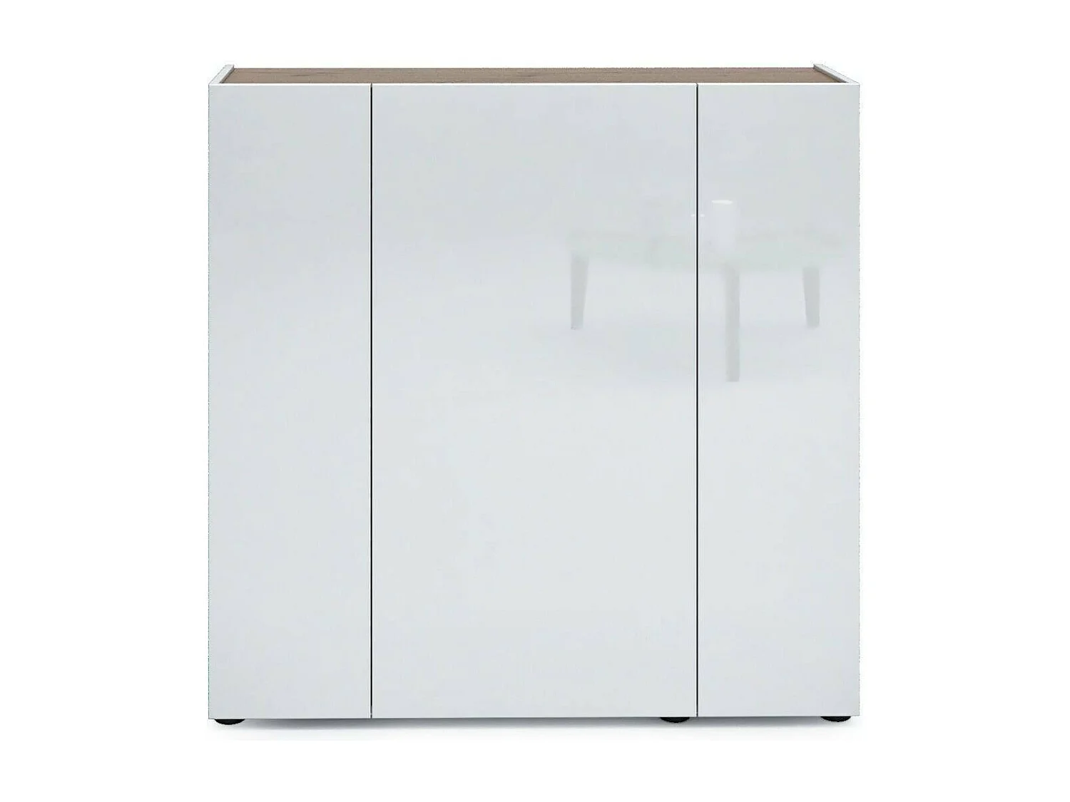 Zapatero Dgarritan, Zapatero, Armario de entrada multiusos, Zapatero, Made in Italy, 116x35h115 cm, Blanco brillante y Roble