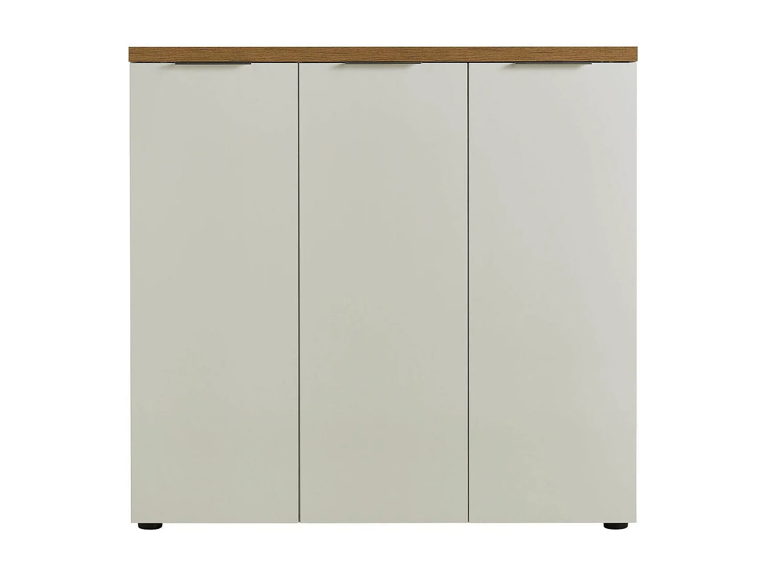 Dmora - Scarpiera Aspidistra, 122x34h115 cm, Bianco lucido e Rovere