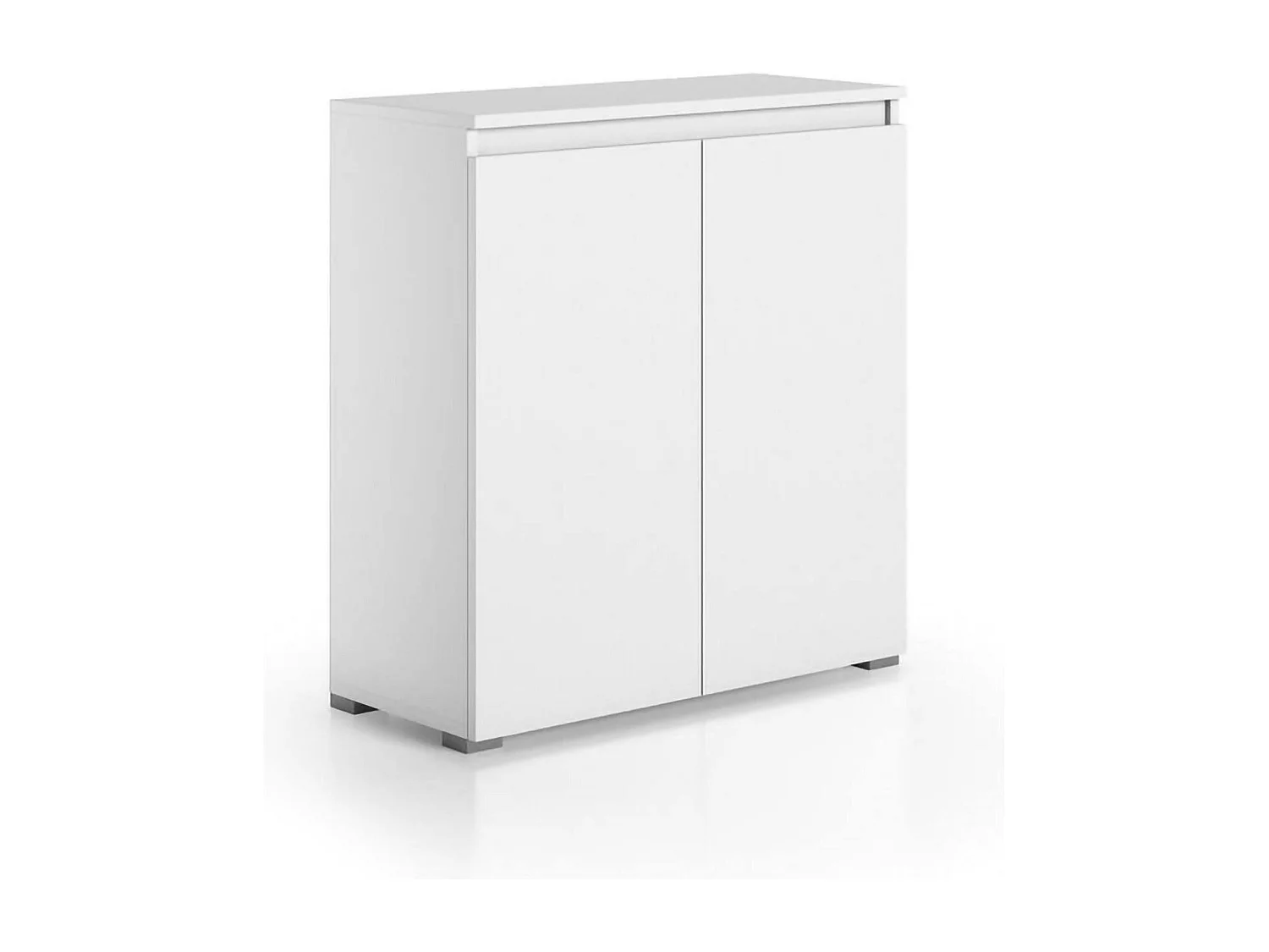 Zapatero Dballarin, Mueble multiusos, Zapatero con 2 puertas que ahorra espacio, Armario con estantes, 100% Made in Italy, 80x37h102 cm, Blanco