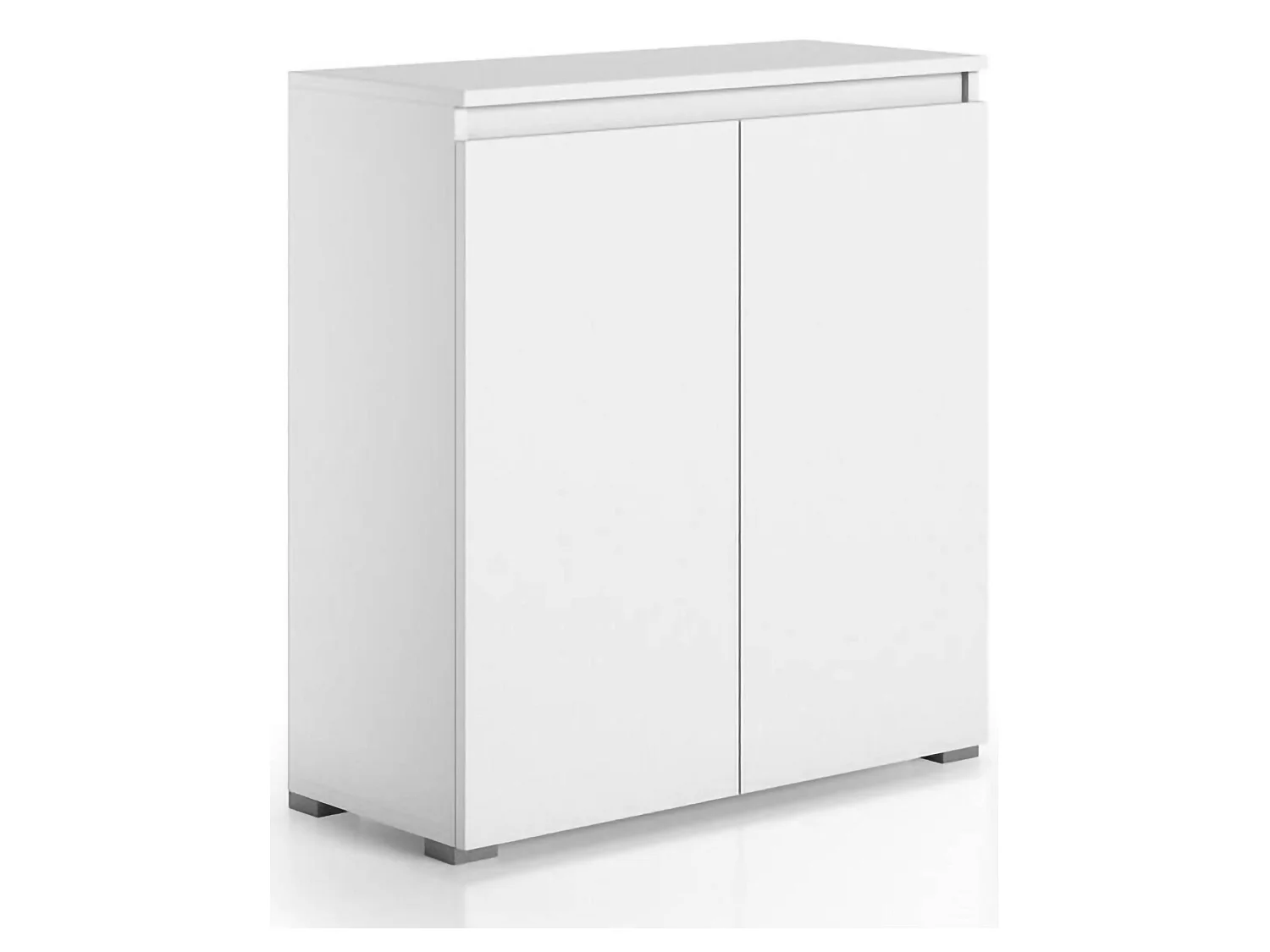 Zapatero Dballarin, Mueble multiusos, Zapatero con 2 puertas que ahorra espacio, Armario con estantes, 100% Made in Italy, 80x37h102 cm, Blanco