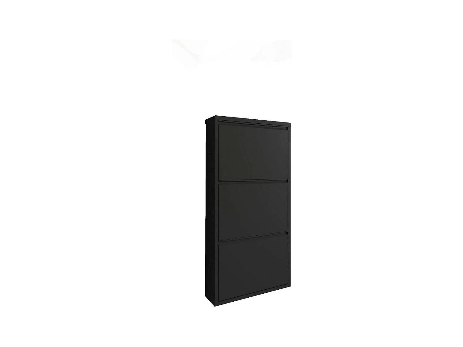 Meuble à chaussures Eliseo, Meuble à chaussures en métal, Armoire d'entrée polyvalente, Rangement pour chaussures, 50x15h104 cm, Noir
