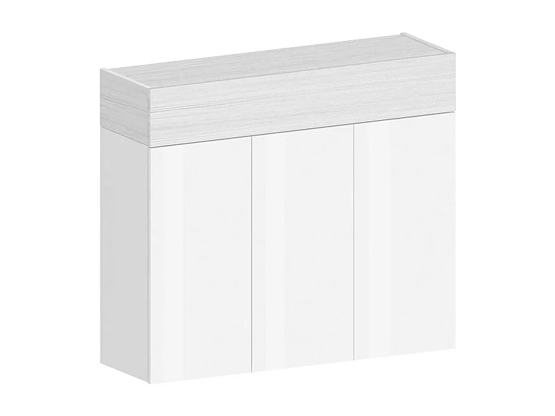 Dmora - Scarpiera Griselda, 114x38h100 cm, Bianco effetto larice