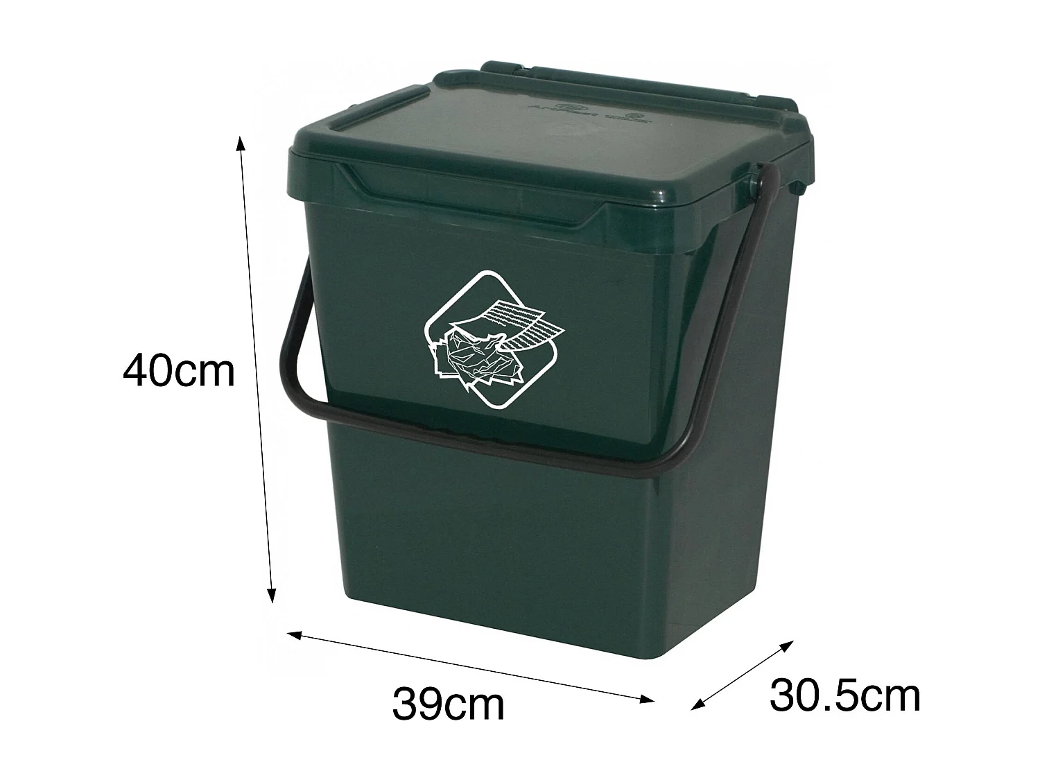 Poubelle Stavelot, poubelle, poubelle de recyclage, poubelle, 100% Made in Italy, 40x31h39 cm, Vert