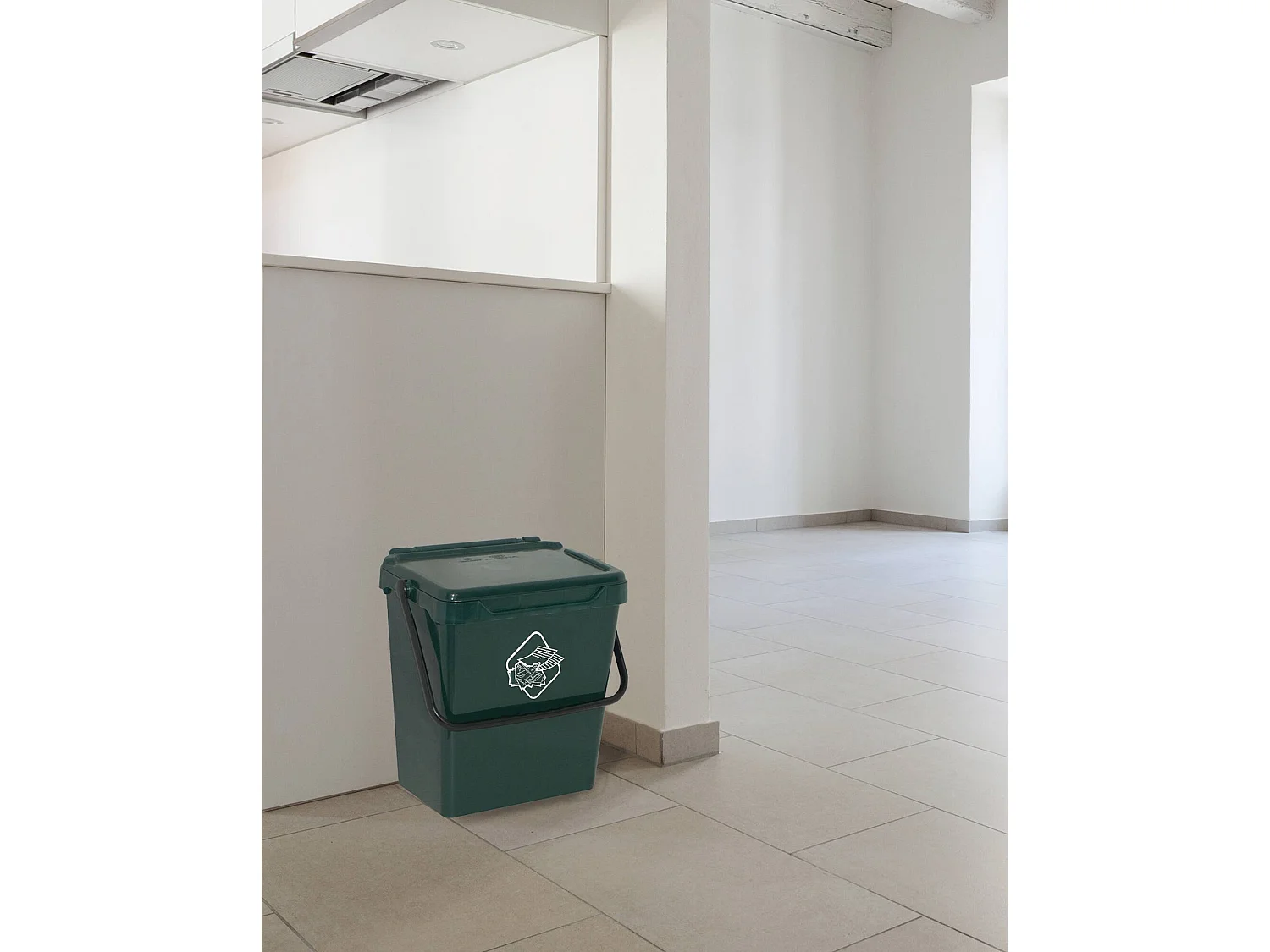 Poubelle Stavelot, poubelle, poubelle de recyclage, poubelle, 100% Made in Italy, 40x31h39 cm, Vert