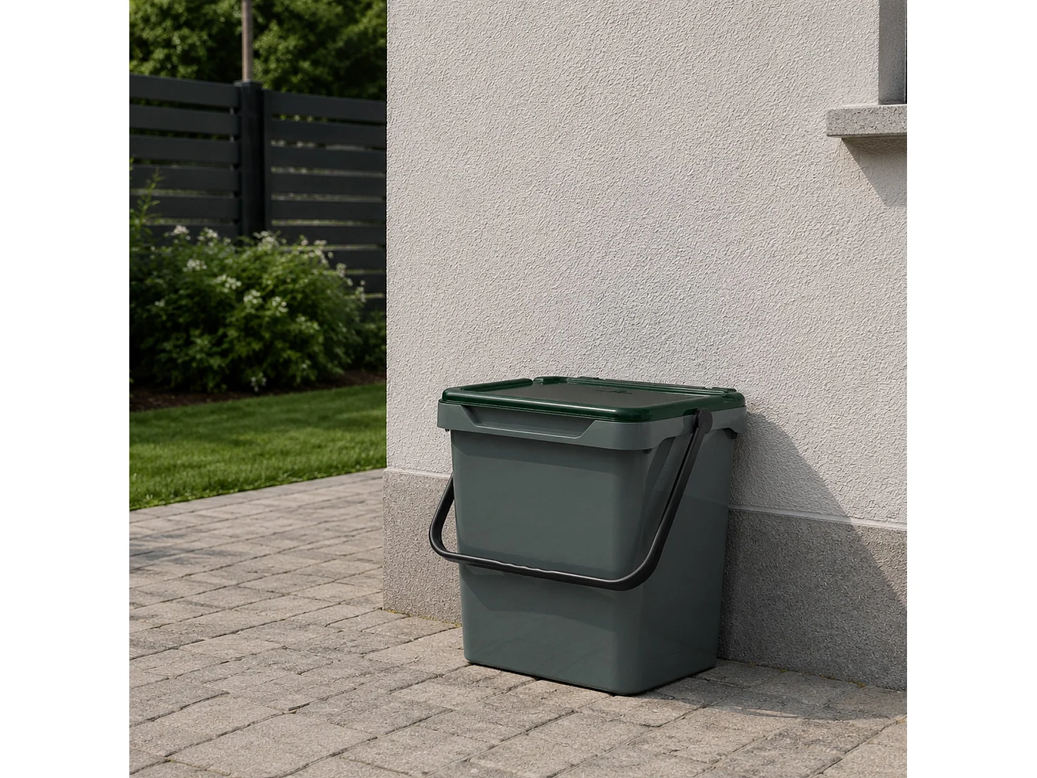 Caixote do lixo Foscas, capacidade 38 l fabricado em Itália, 40x31x39h cm verde, contentor de resíduos, um cesto