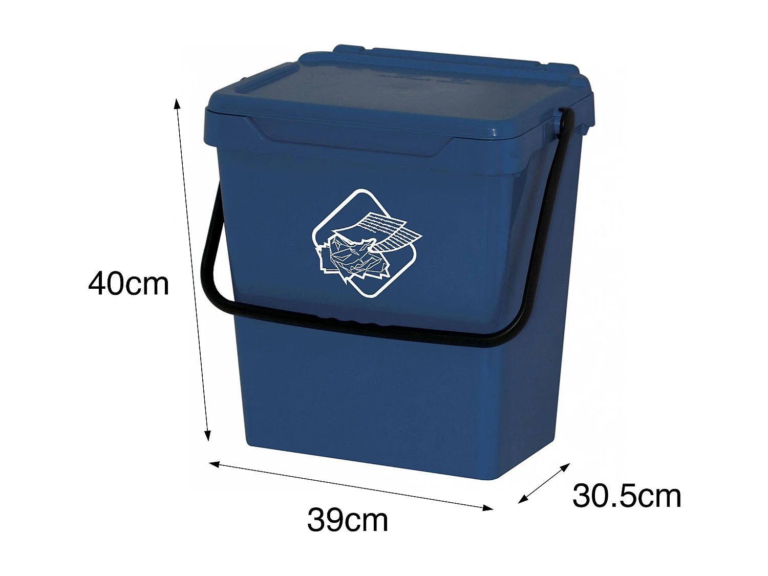 Poubelle Stavelot, poubelle, poubelle de recyclage, poubelle, 100% Made in Italy, 40x31h39 cm, Bleu