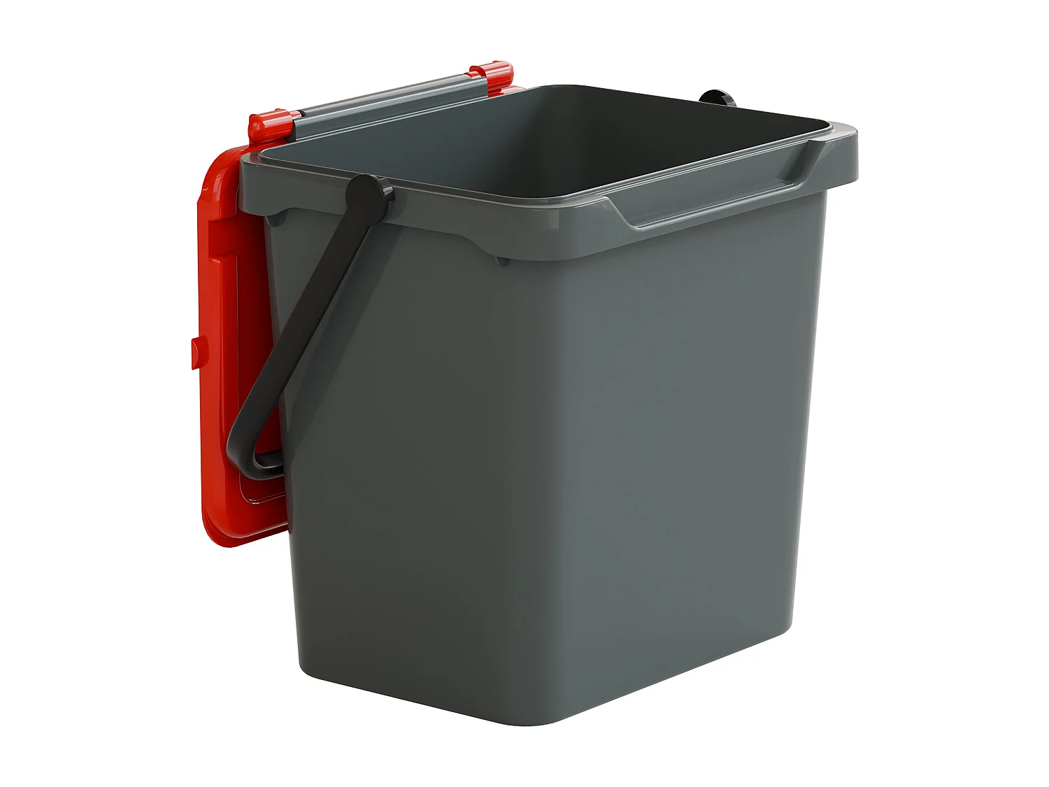 Foscas prullenbak, inhoud 37 l gemaakt in Italië, 40x31x39h cm rood, afvalcontainer, een afvalbak